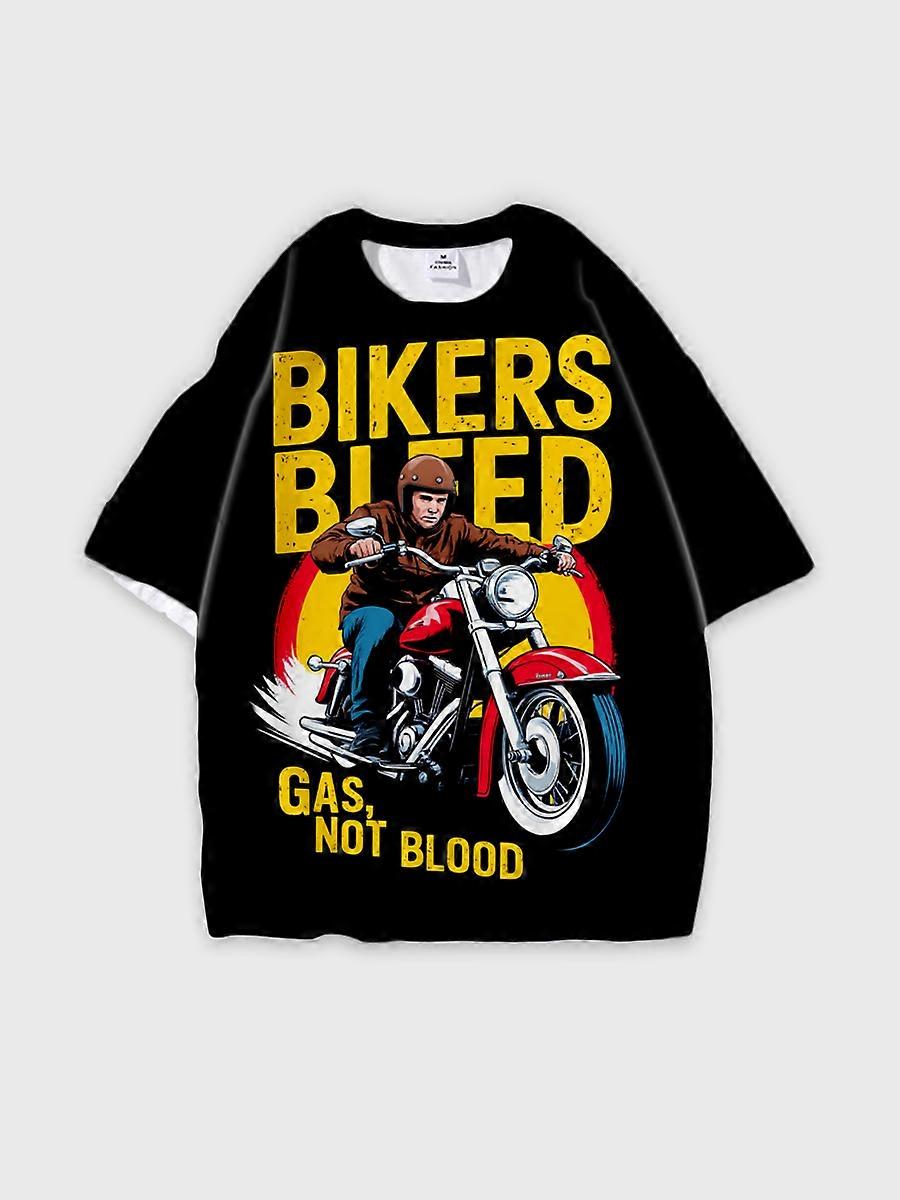 T-shirt round neck Pattern loose short sleeve E597