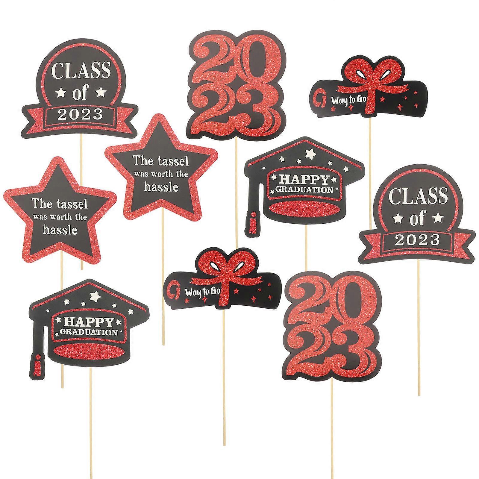 Vase Insert Cards Graduation Party Centerpieces For Tables Rectangle Wood Paper 10 X Cards