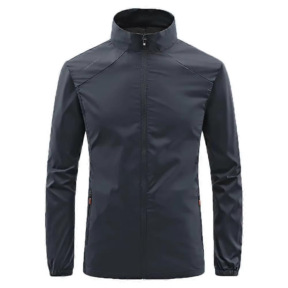 Summer New Men's Sun Protection Skin Coat Lightweight Breathable Ice Silk Stand Collar Sunscreen Jacket Outdoor Camping Jakcet