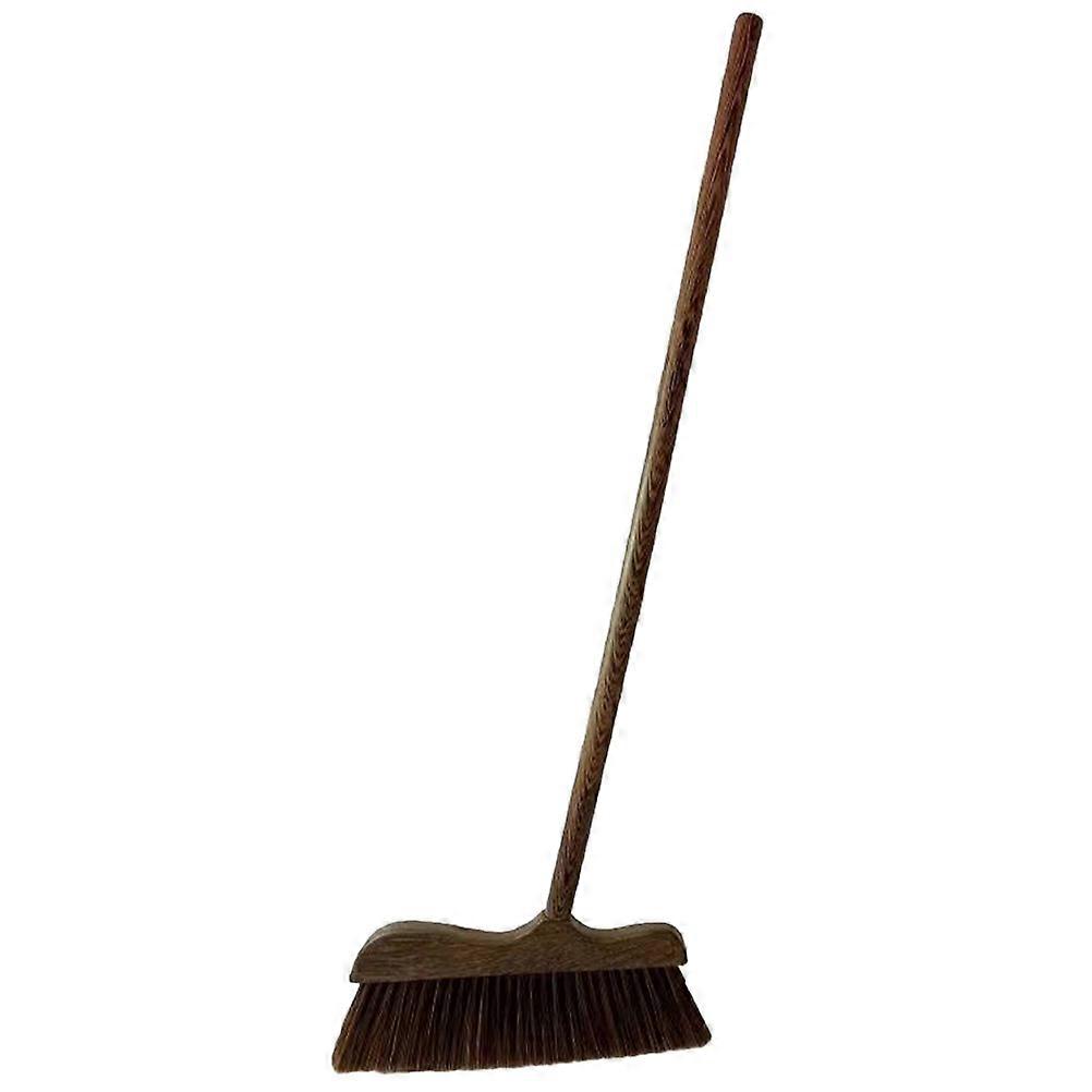 Hand Whisk Broom Long Handle Sweeper For Family Use Practical Rustic Style Wood And Synthetic Material Debris Sweeping 1Pack
