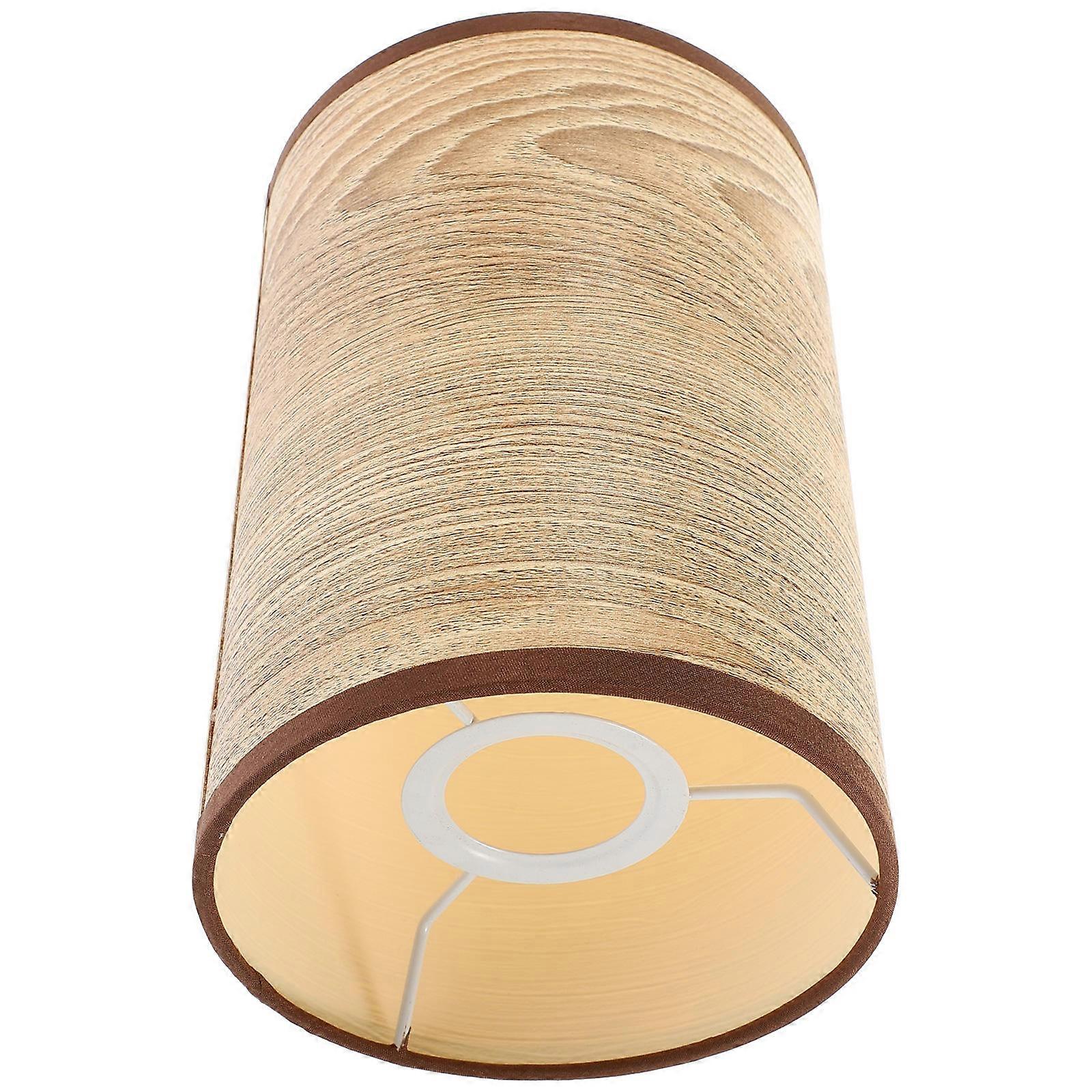 Durable Wood Grain Lampshade for Home Decor with Khaki Color and Smooth Surface 12.5x19.5 Inches