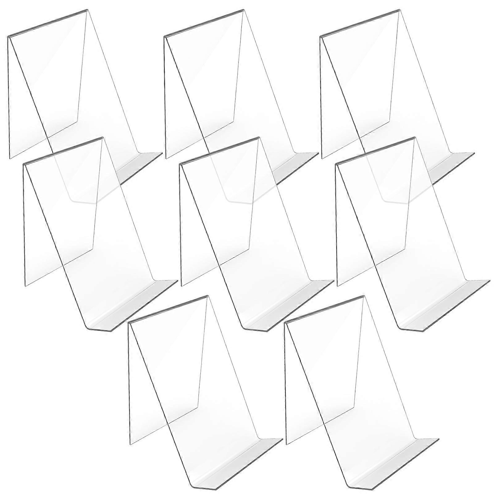 Clear Acrylic Book Display Stand for Magazine and Brochure Storage Transparent Design 8 Pack