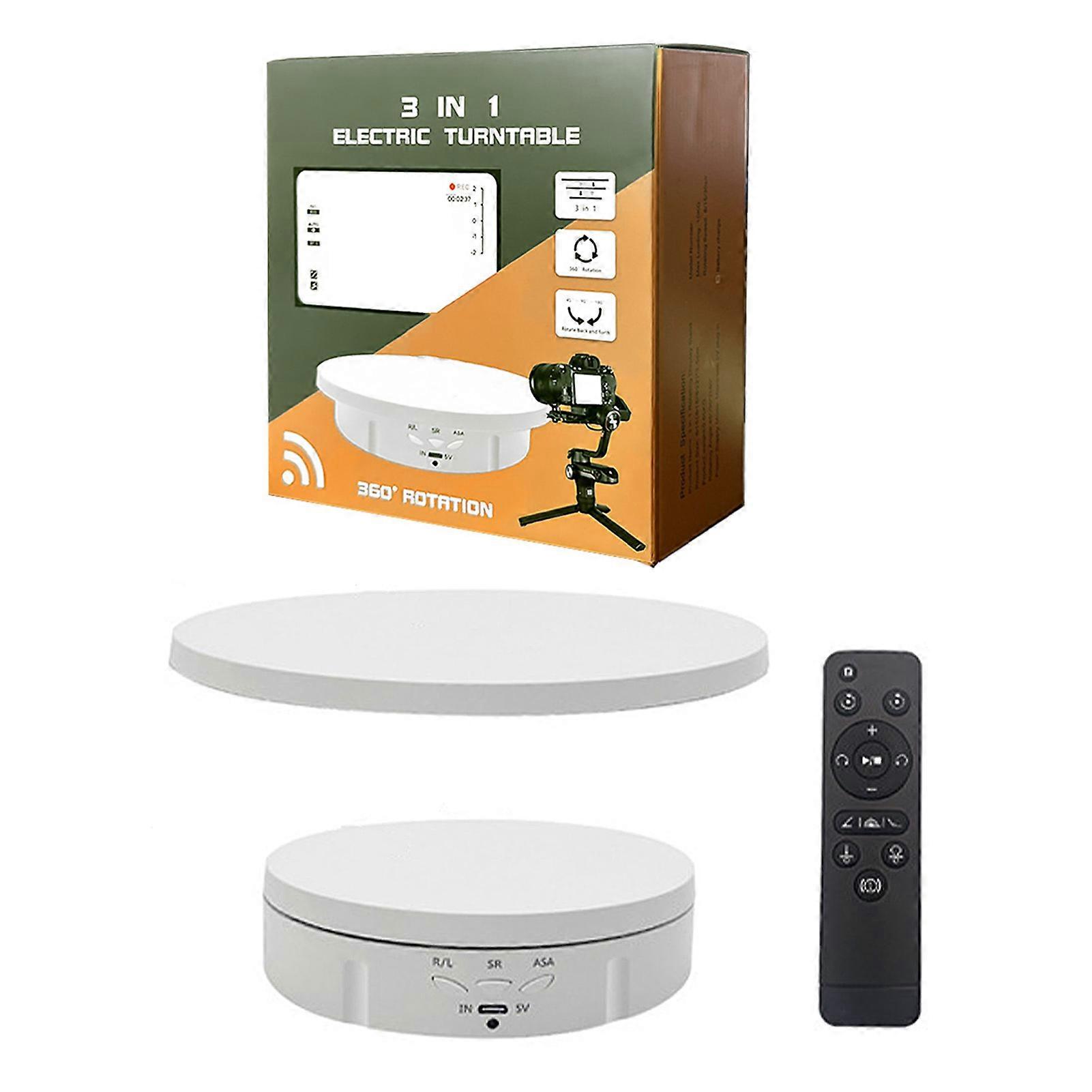 2 in 1 Electric Rotating Display Stand Remote Control 360 Degree Rotation Turntable Photography Display Base for Showcases