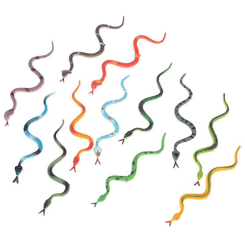 12pcs High Simulation Toy Plastic Snake Model Funny Scary Snake Kids Prank Toys