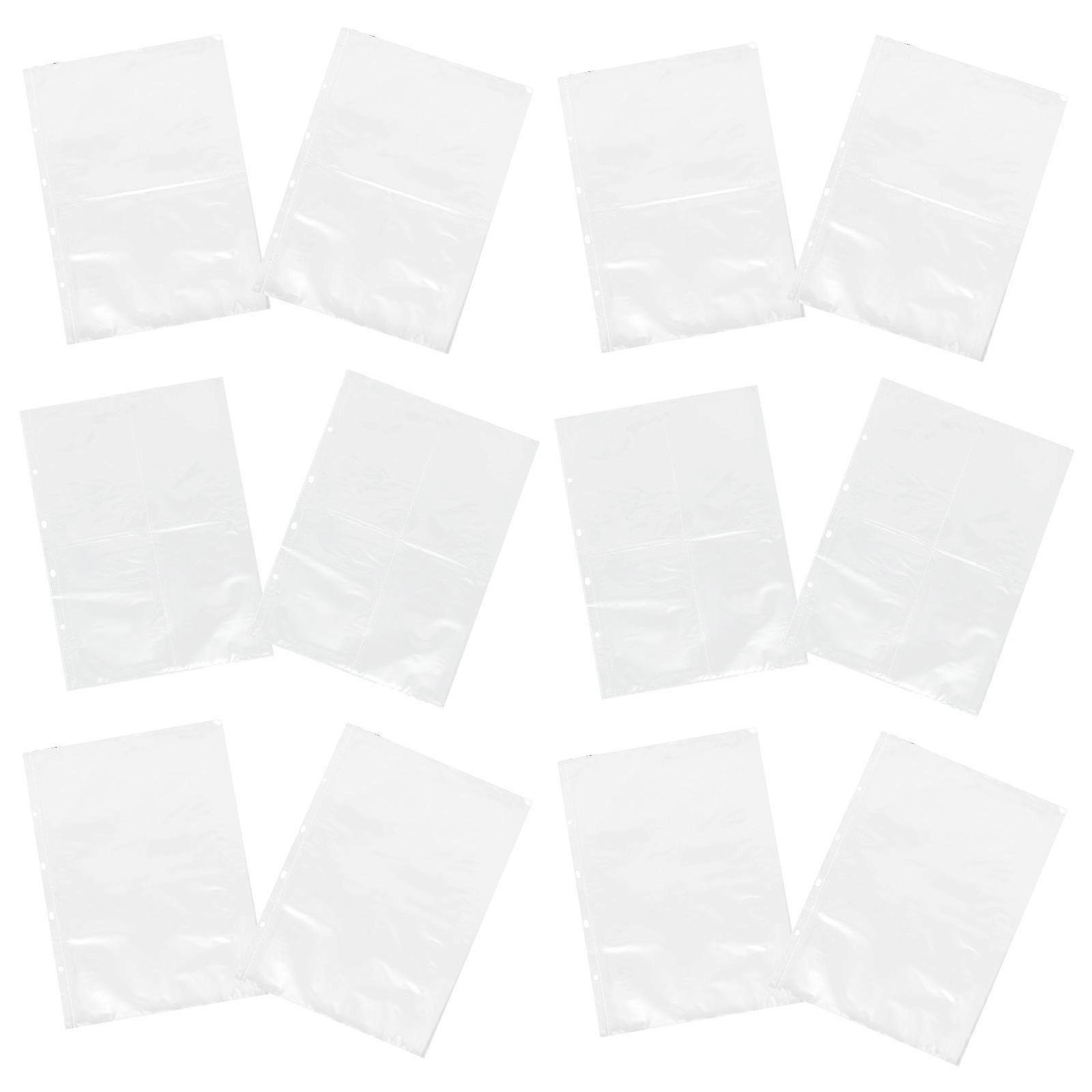 40Pcs Transparent File Bags for Storage with Holes Perfect for Documents Photos and Postcards Safe