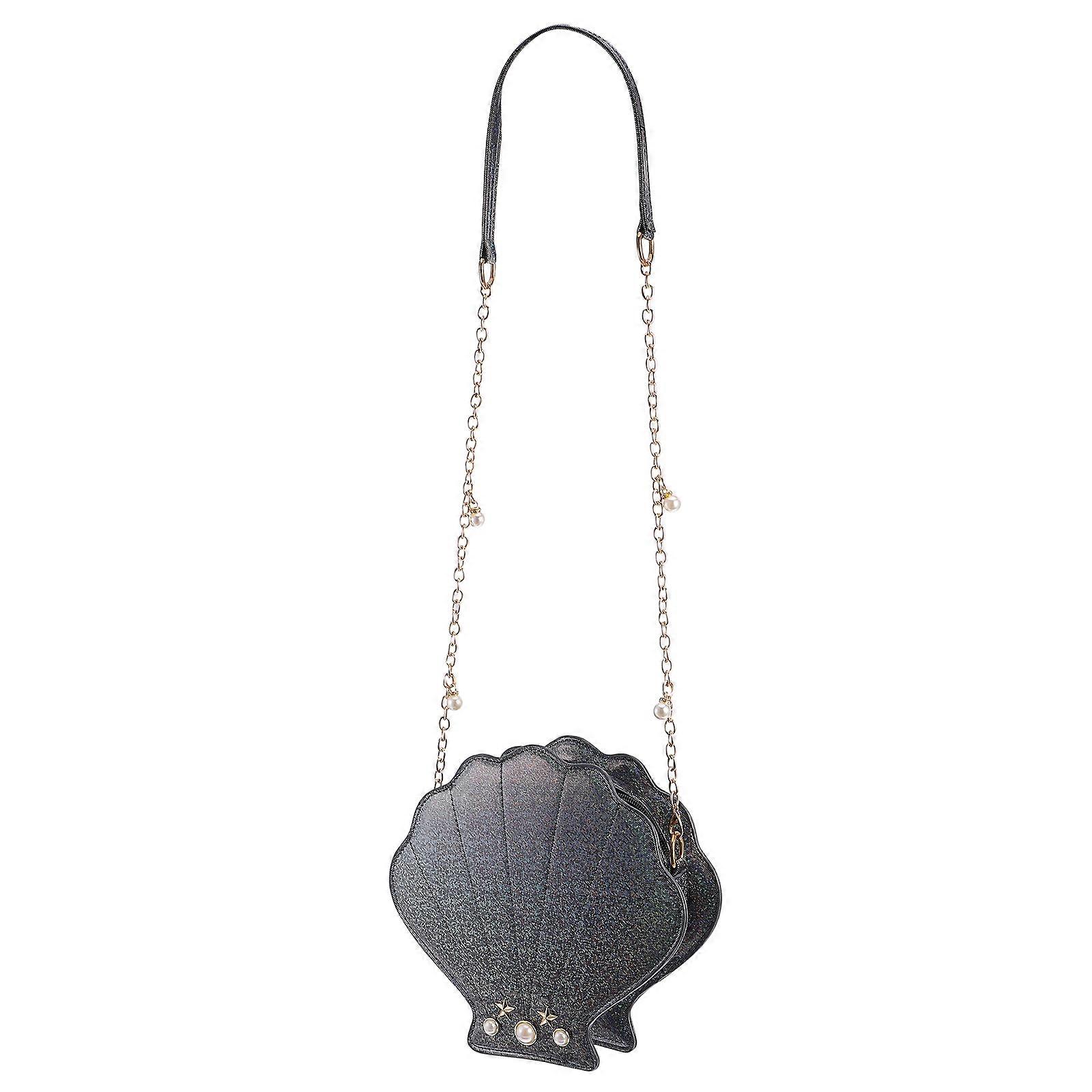 Shell Shape Crossbody Bag for Stylish Shoulder Use – Chic, Unique Design, All Occasions, Black
