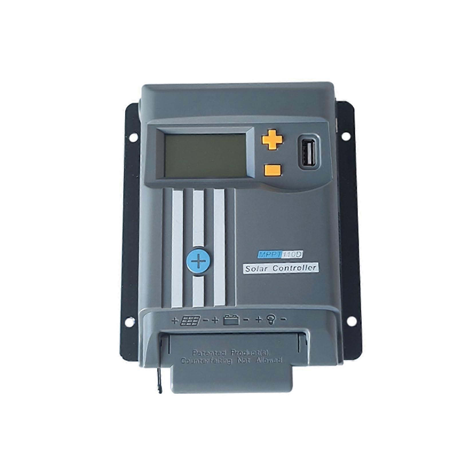 Solar Charge Controller, 10A MPPT for Lithium Battery 12V24V USB LCD Display