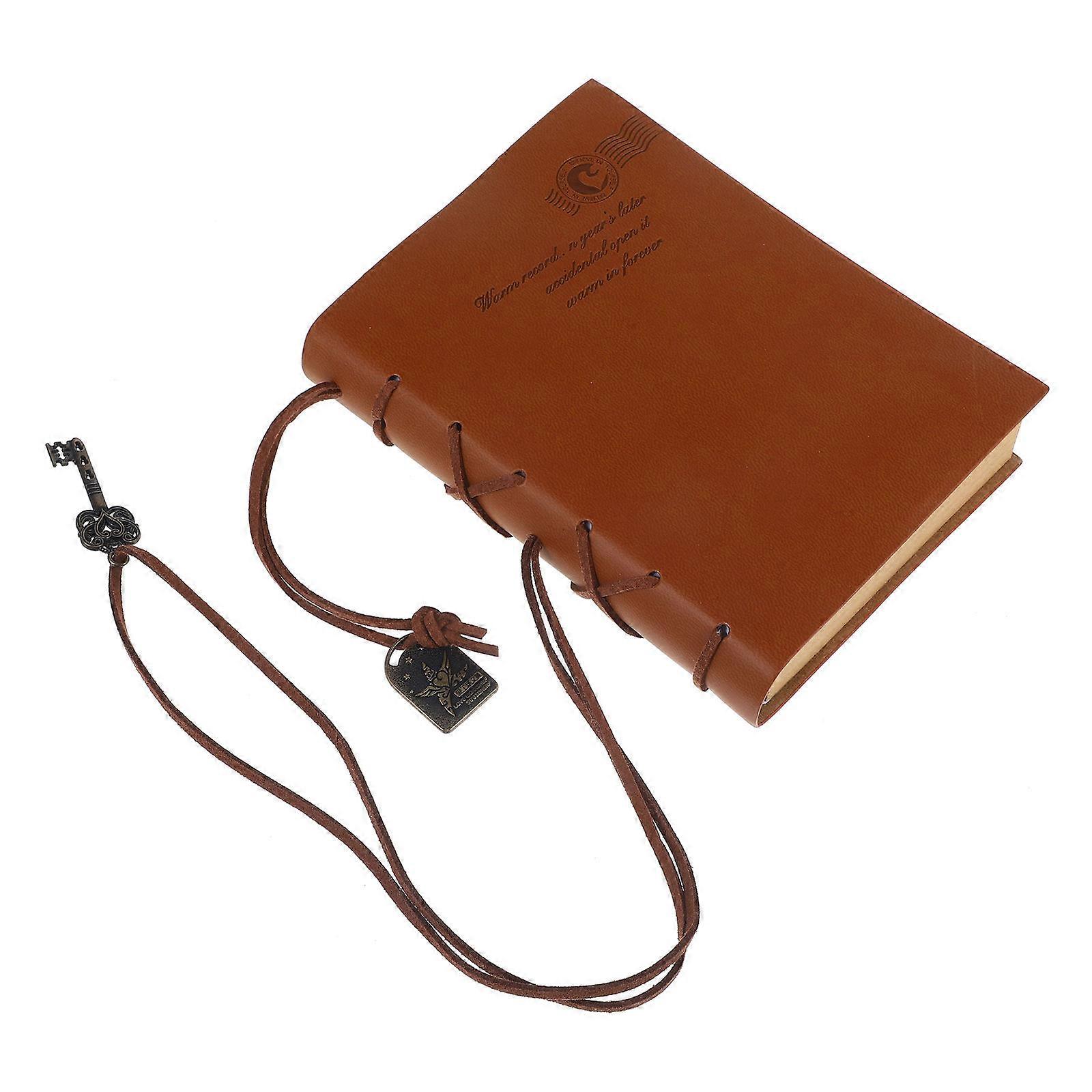 Classic Retro Vintage Style PU Cover String Key Bound Blank Notebook Notepad Travel Journal Diary Coffee