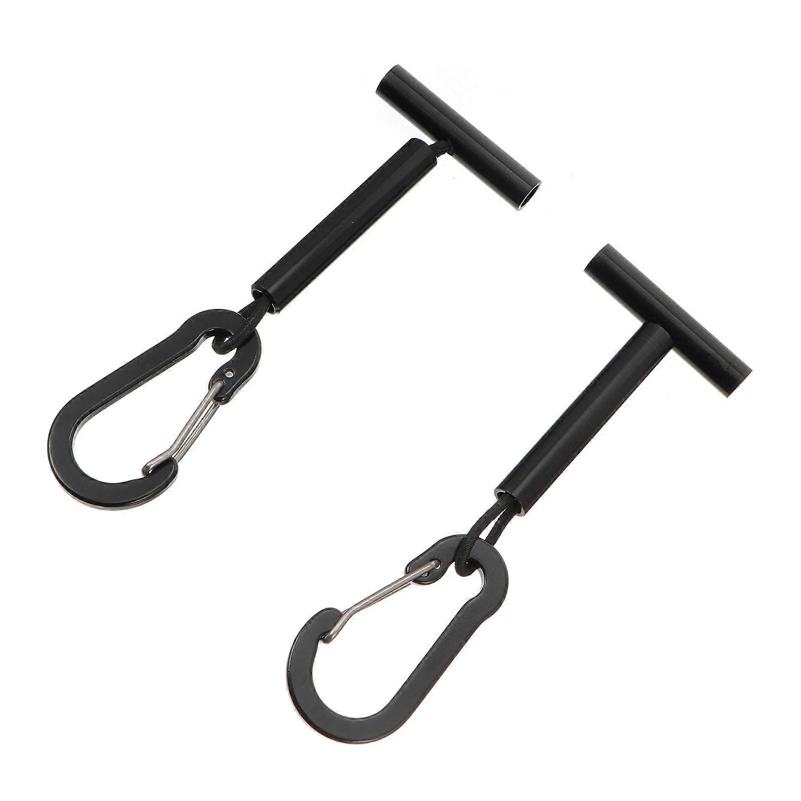The **Lightweight Black Aluminum Fishing Line Holder** is a practical and durable tool designed for anglers who want to keep their tippet lines or