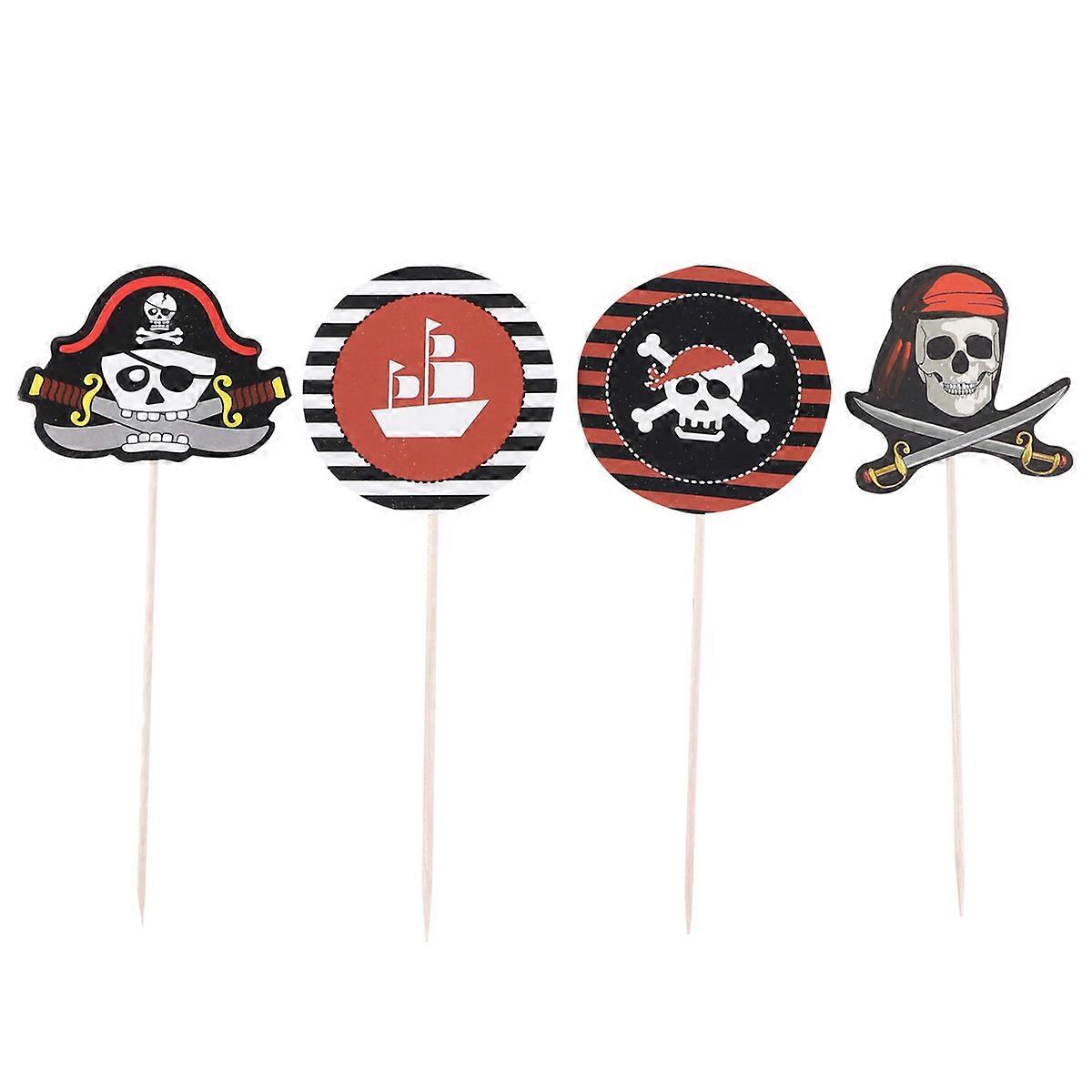 Halloween Cake Toppers 40Pcs Flag Shape Party Decoration For Cake Assorted Color Food Picks