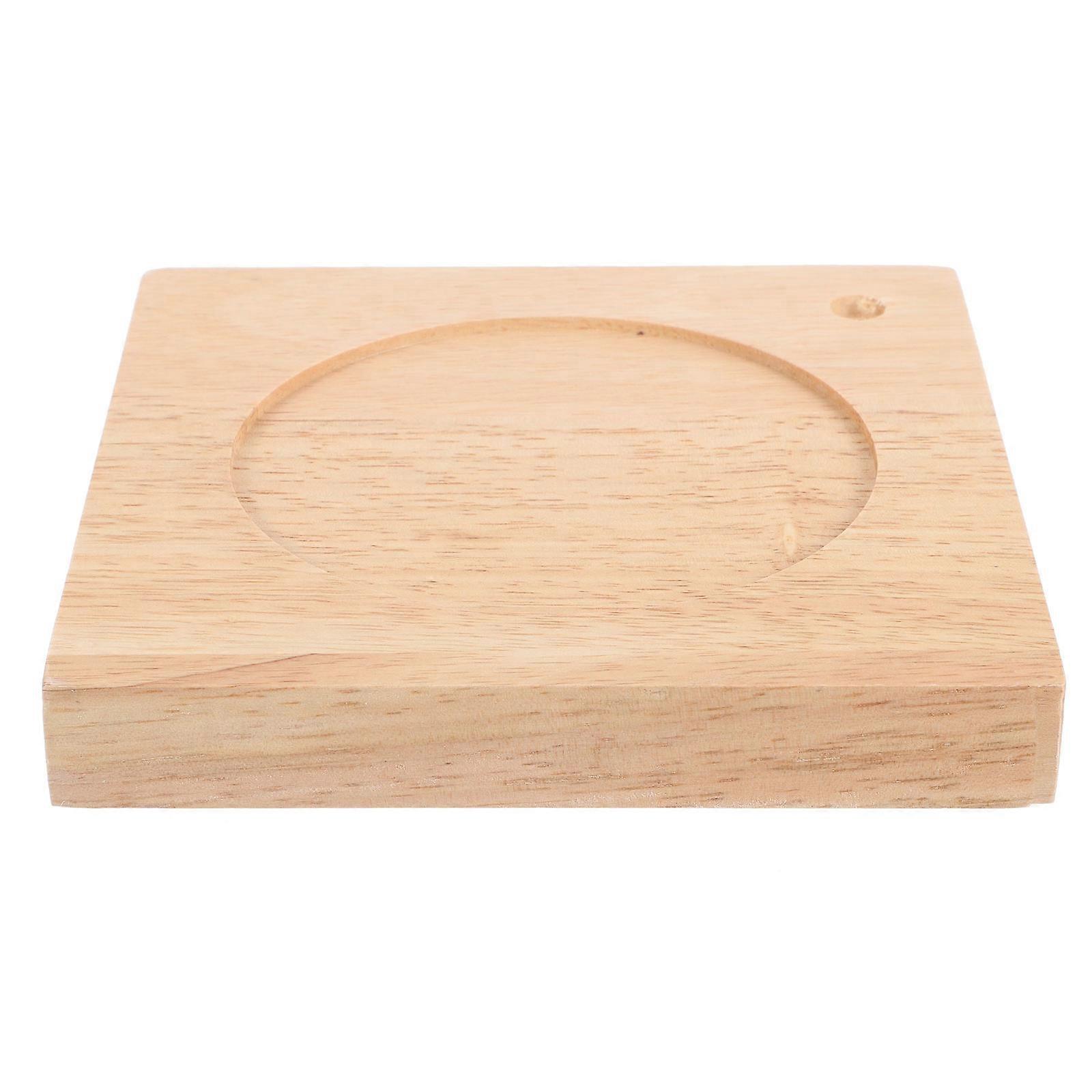 Beige Square Wooden Table Lamp Base for Home Decorative Use with Smooth Surface and Durable Finish