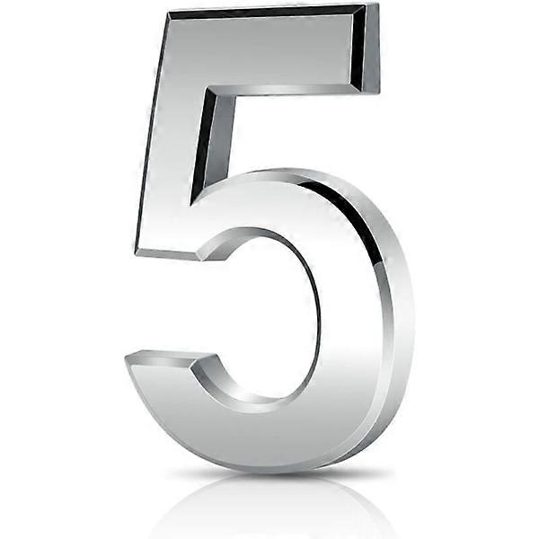 Brushed Modern House Number, Street Number, House Number Plate and Mailbox Number (Digit 5 Zero)