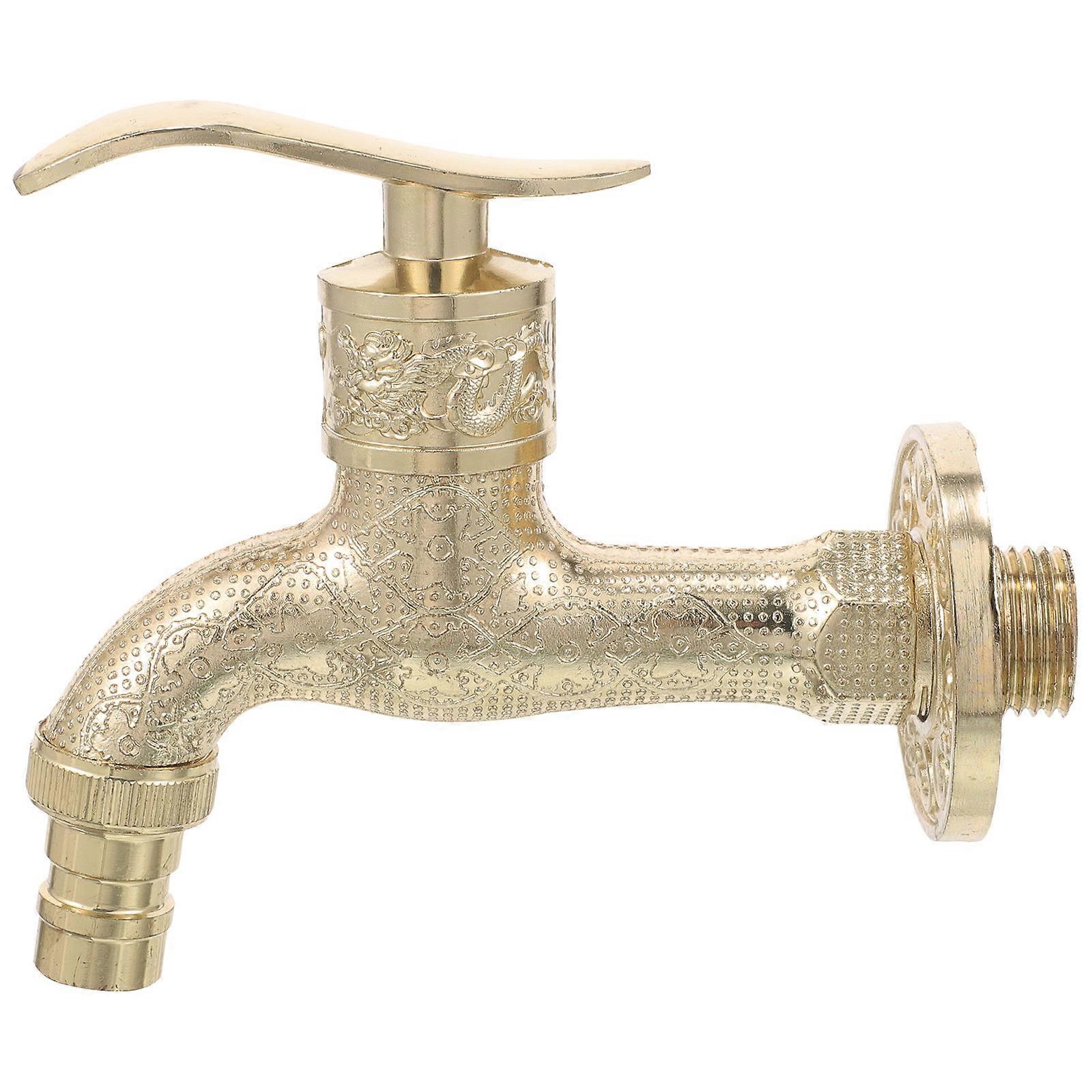 Retro Wall Mounted Zinc Alloy Faucet with Thickened Spout for Steady Flow, Crack & Aging Resistant, Indoor & Outdoor Use for Kitchen & Bathroom