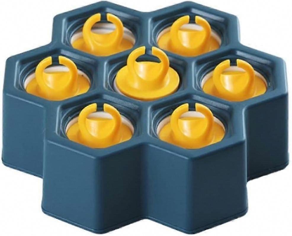 Popsicle molds, popsicle maker, ice cream molds silicone honeycomb popsicle maker DIY with plastic lid ring (navy blue, 1pack)