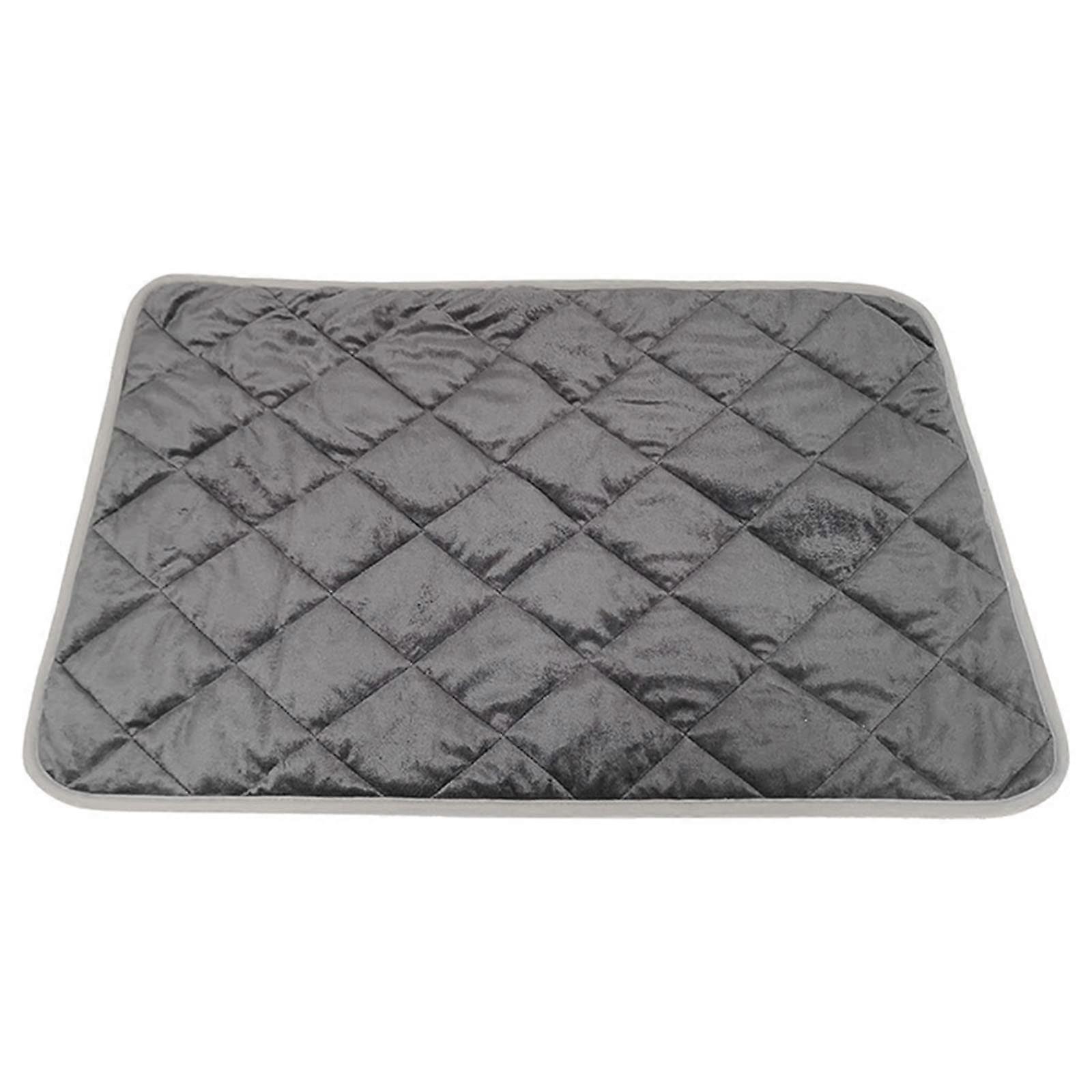 Self-Warming Pet Dog Bed 115x72cm, Soft Non-Slip Cushion for Older Dogs and Cats, Gray Kennel Mat, Comfortable for Crates