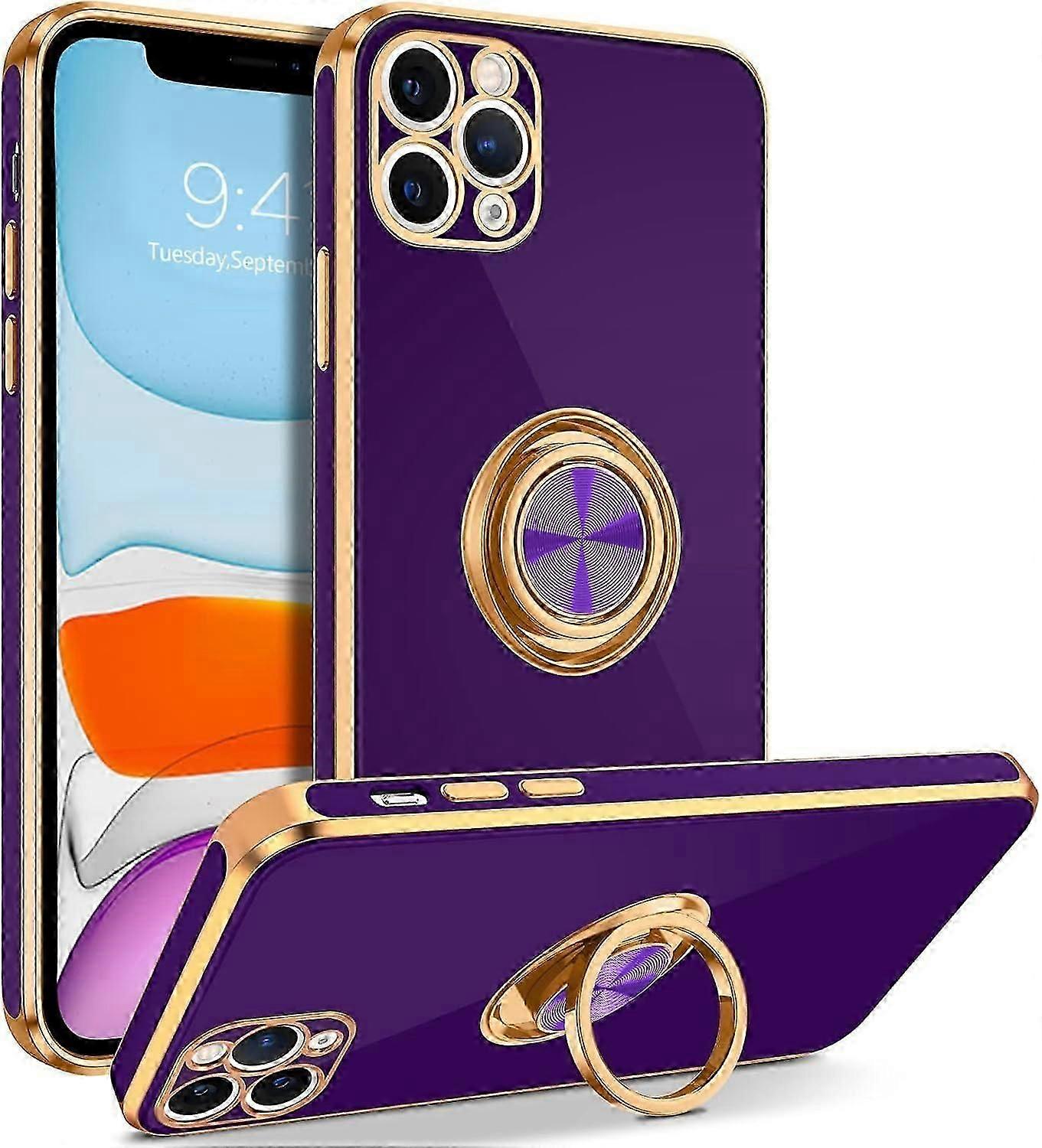 TIANYING Compatible with iPhone 11 Pro Case with 360 Ring Holder, Shockproof Slim Kickstand Magnetic Support Car Mount Women Men Protective Phone Case