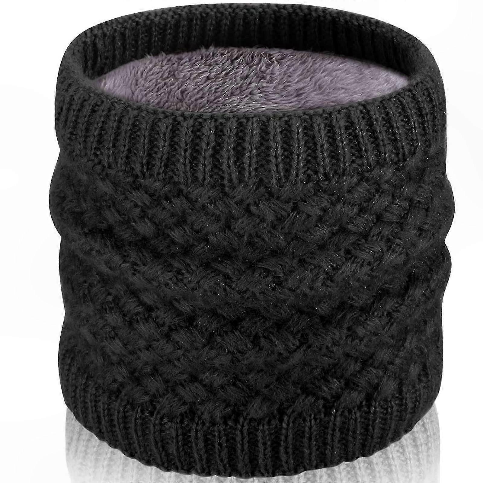 Aquecedor de pescoço de lã macia, cachecol de malha à prova de vento, laço elástico para proteção de pescoço e orelha, capa de rosto de polaina de ajuste universal