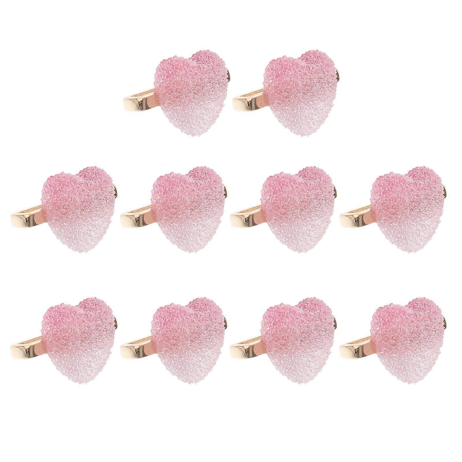 Charming Watch Strap Charms Decorative Rings For Daily Use 10Pcs Easy To Install Pink Individual Design