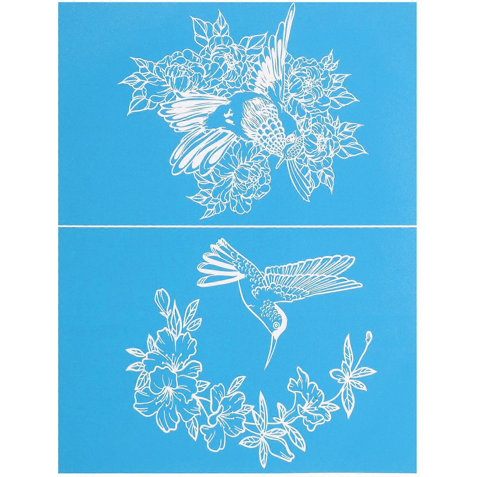 Reusable Mesh Stencil For Painting On Wood And Other Surfaces 0.1X21.5X27.8CM Sky-Blue Printing 1Pack