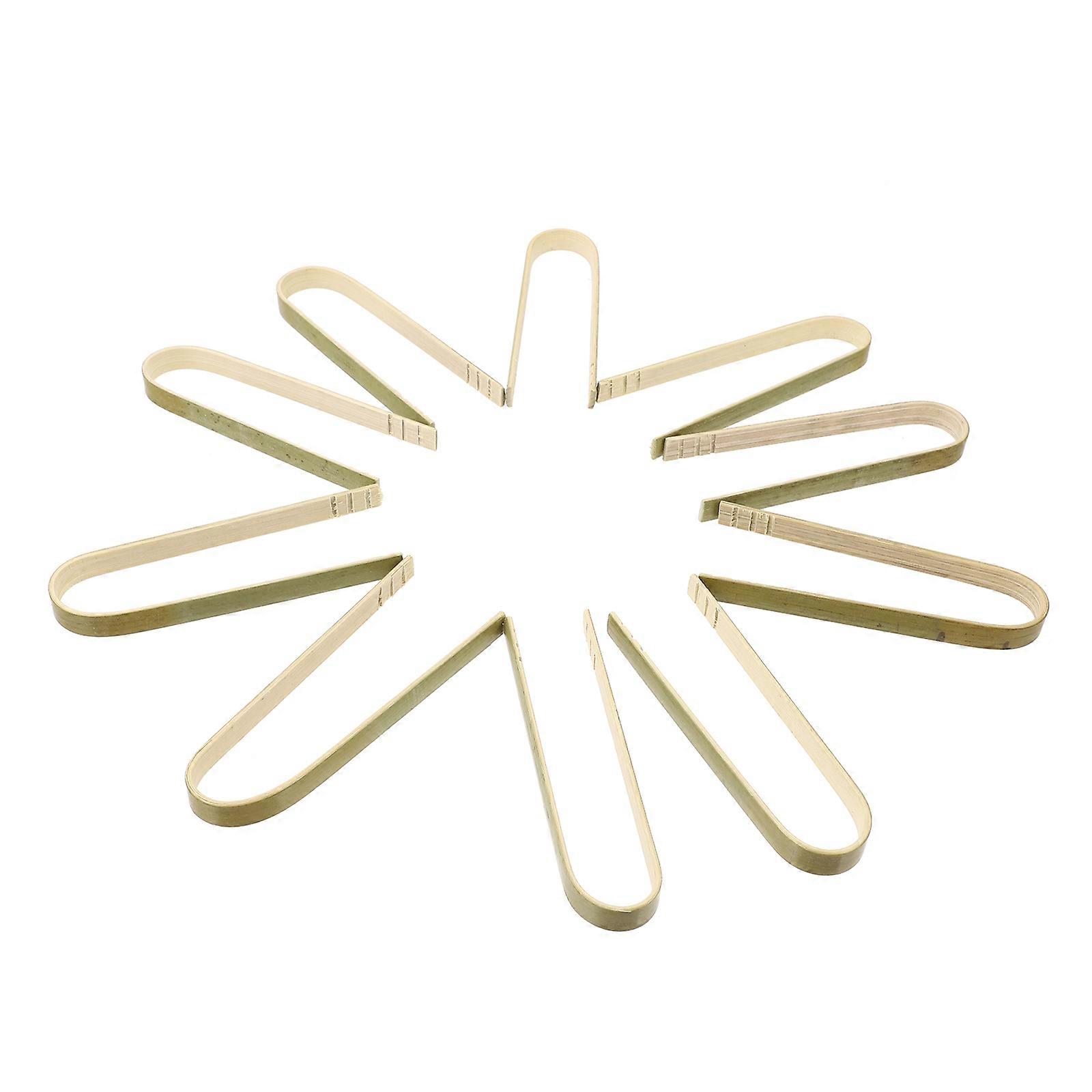 Bamboo Food Clips for Kitchen Use Made of Plastic Green Color 10pcs Each 6 Inch Long