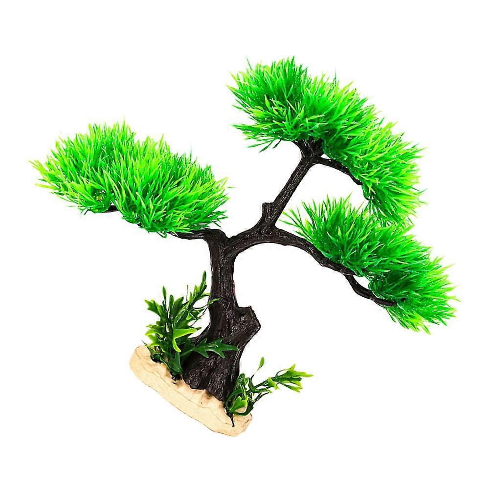 Artificial Pine Tree Fish Tank Decor with Realistic Look for Aquarium Landscaping 1pc Green Plastic