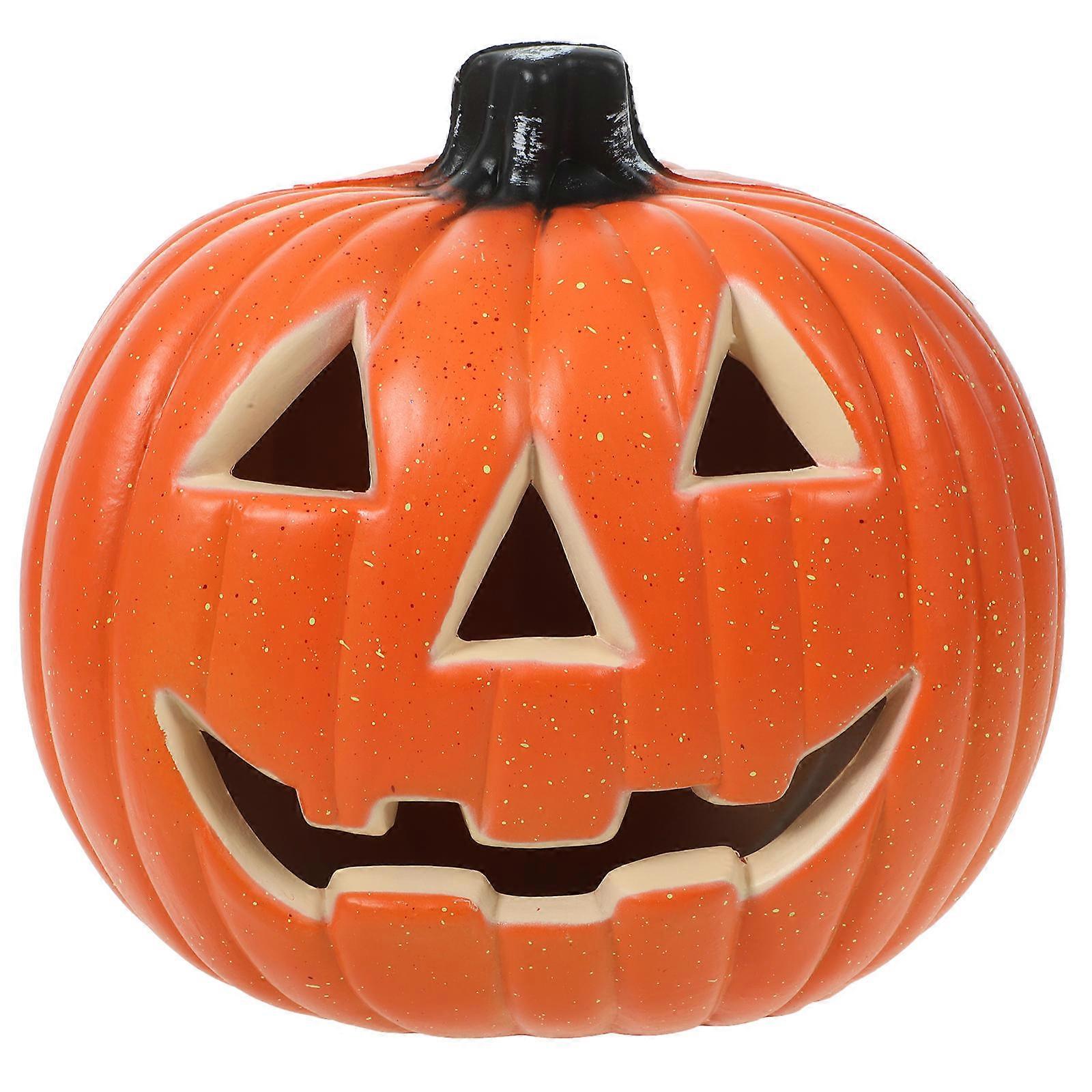 LED Halloween Pumpkin Table Lamp with Skull Design – Spooky Holiday Decorative Light for Home, Bedroom, Party & Fall Centerpiece