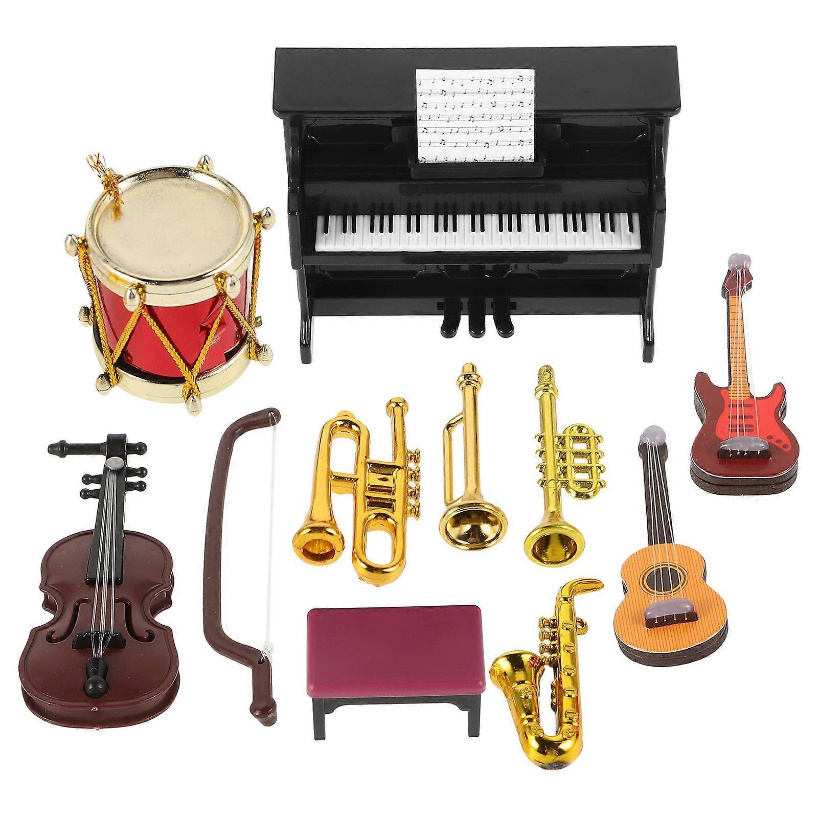 Miniature Musical Instrument Set for Dollhouse Decor – Realistic Mini Props for Detailed Scene Layouts, & Delicately Crafted Models for Lasting Use