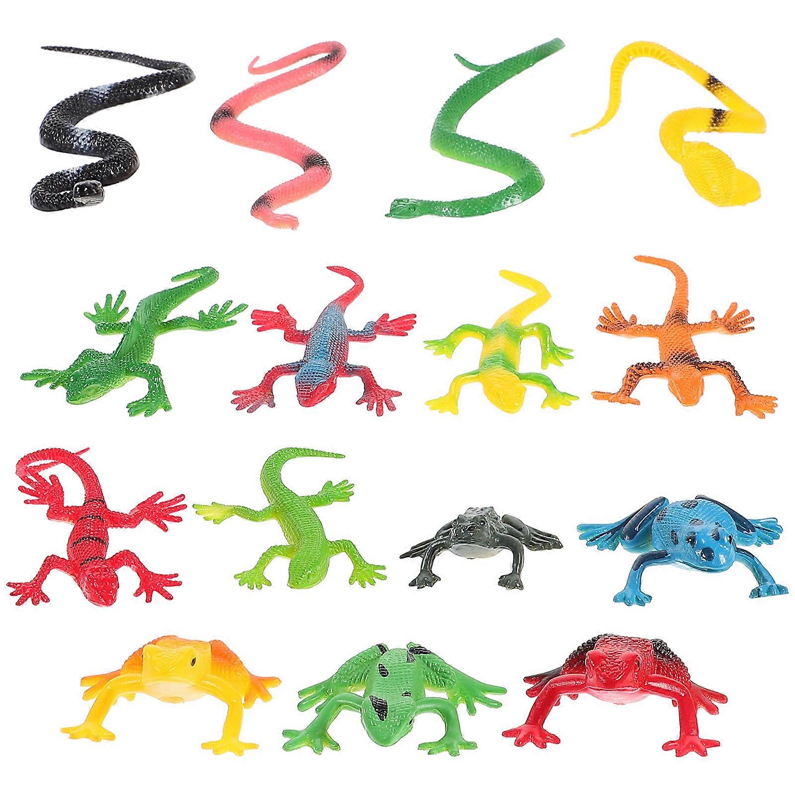 Simulation Reptile Figures 15Pcs Goodie Bag Filler For Party Decoration Including Realistic Snake Lizard Design