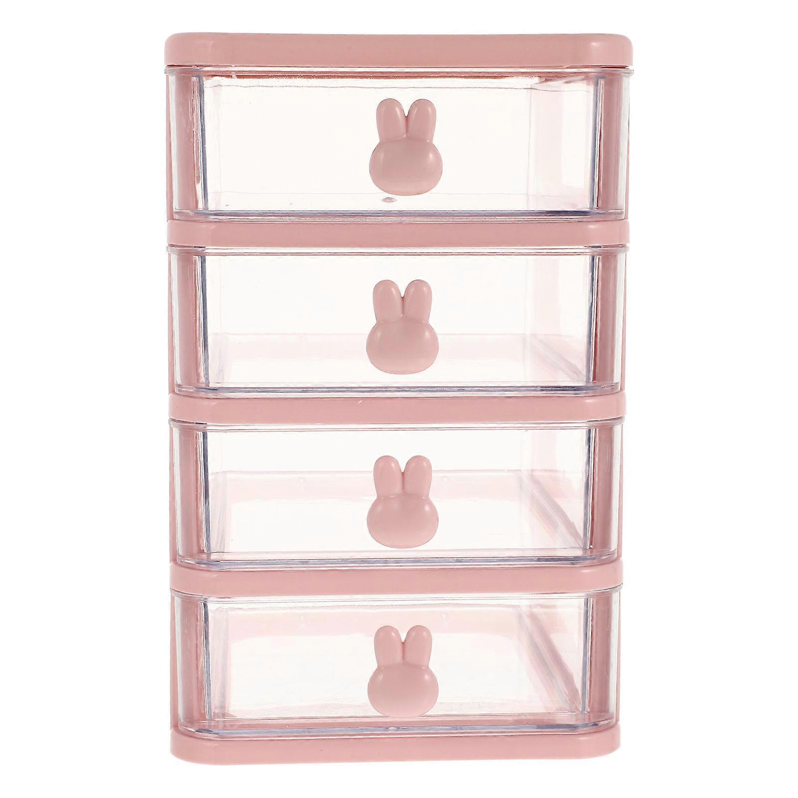 Versatile Pink Multi-layer Storage Case For Keeping Tidy On Your Desktop 1Set