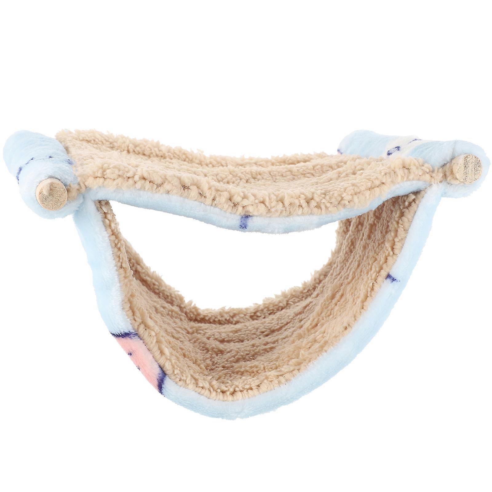 Small Pet Hanging Design Hammock Comfortable Double-Layered Bed For Hamsters Sky-Blue Color 1Set