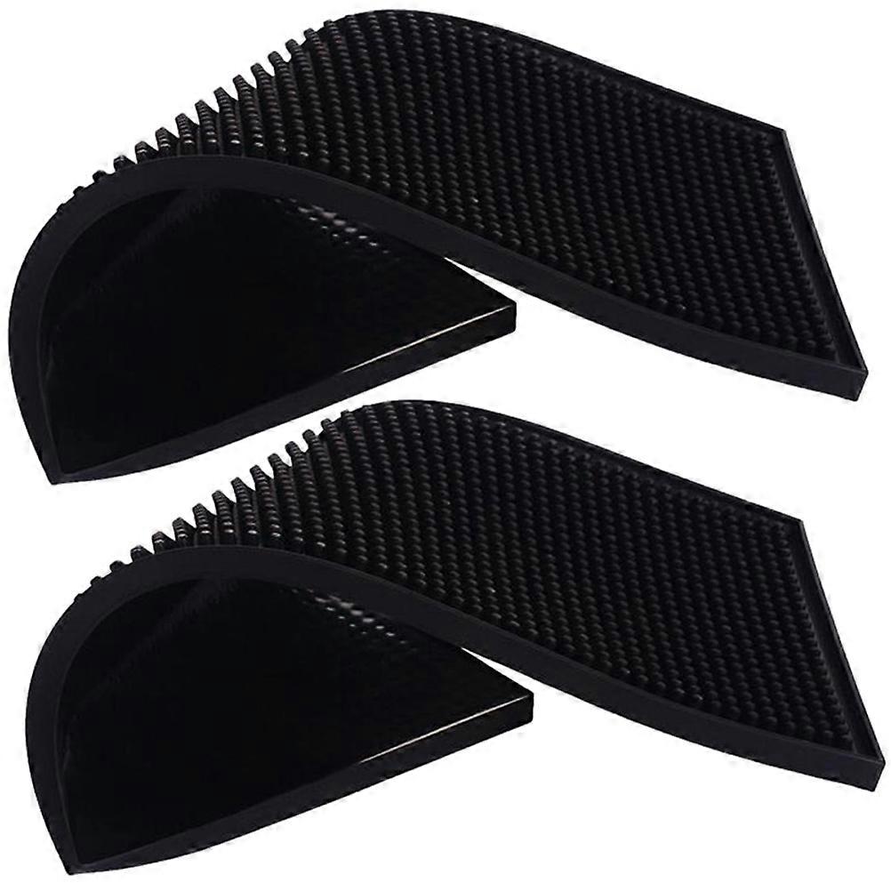 Anti-Slip Mats 2Pcs Rectangular Mats For Home Kitchen Coffee With Black PVC Material