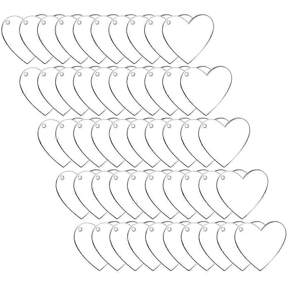 Sublimation Keychain Blanks Acrylic Heart DIY Keychains 50Pcs Set