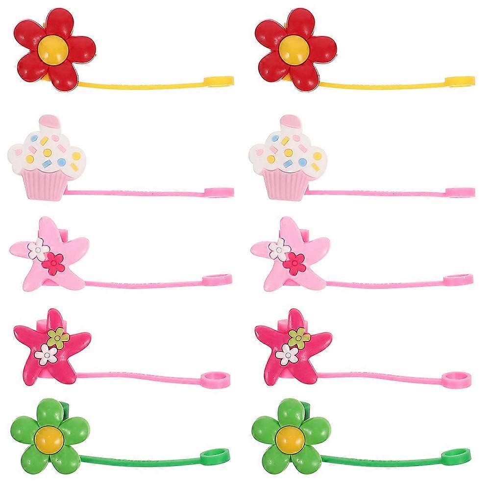 Silicone Straw Tips Covers with Cartoon Shapes Portable and Protective for Daily Use Assorted Color