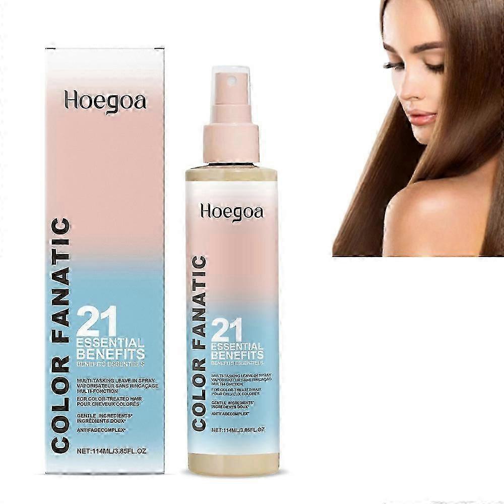 Leave-In Heat Protectant Spray for Color-Treated Hair Multi-Tasking Formula with Frizz Control, Split End Smoothing & UV Shield, Vegan & Sulfate-Free