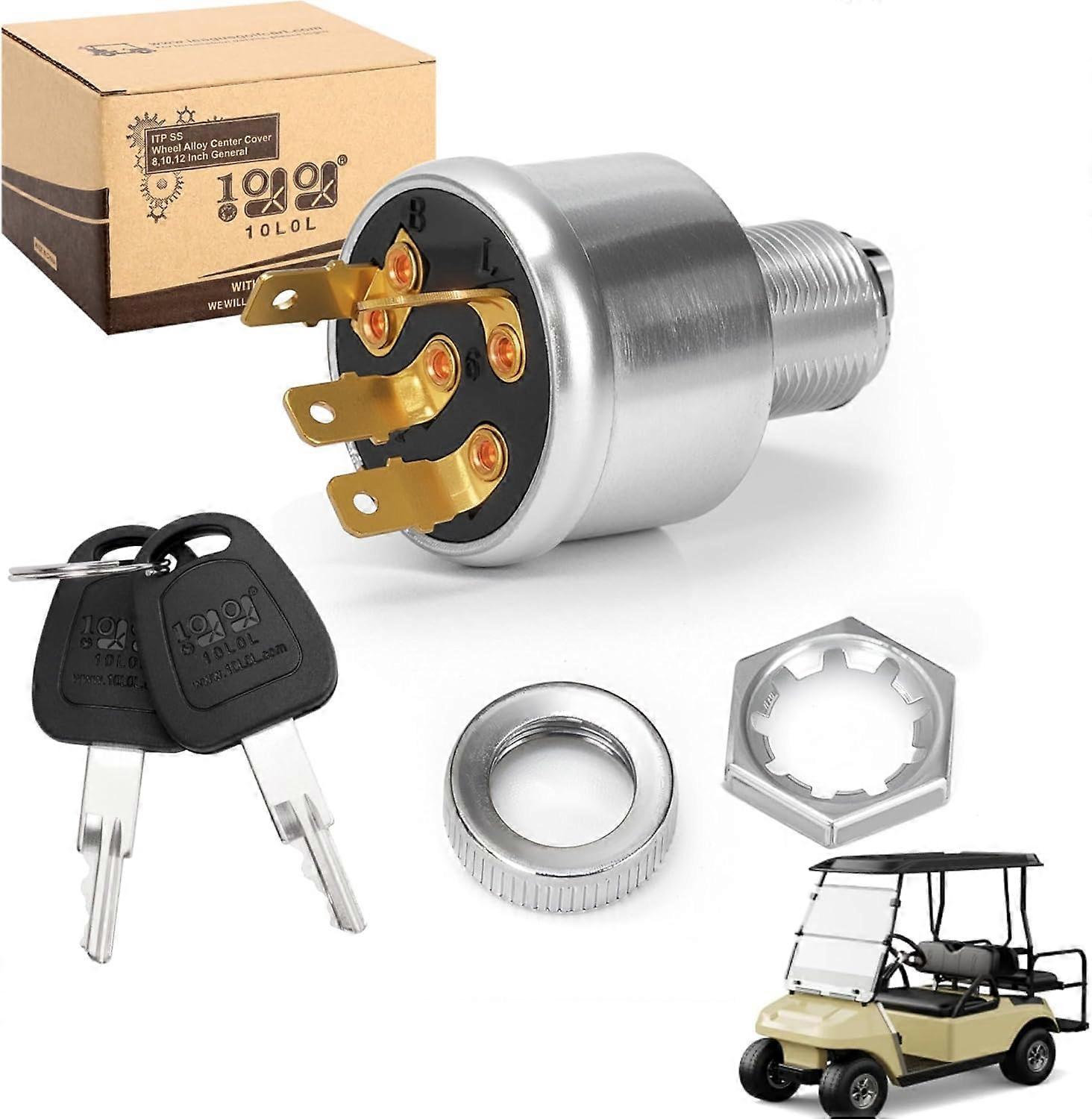 Golf Cart Unique Key Switch 33639-G03,Golf Cart Ignition Switch and Key Starter Switch for EZGO TXT, Medalist, Marathon, Workhorse, ST, Shuttle Golf