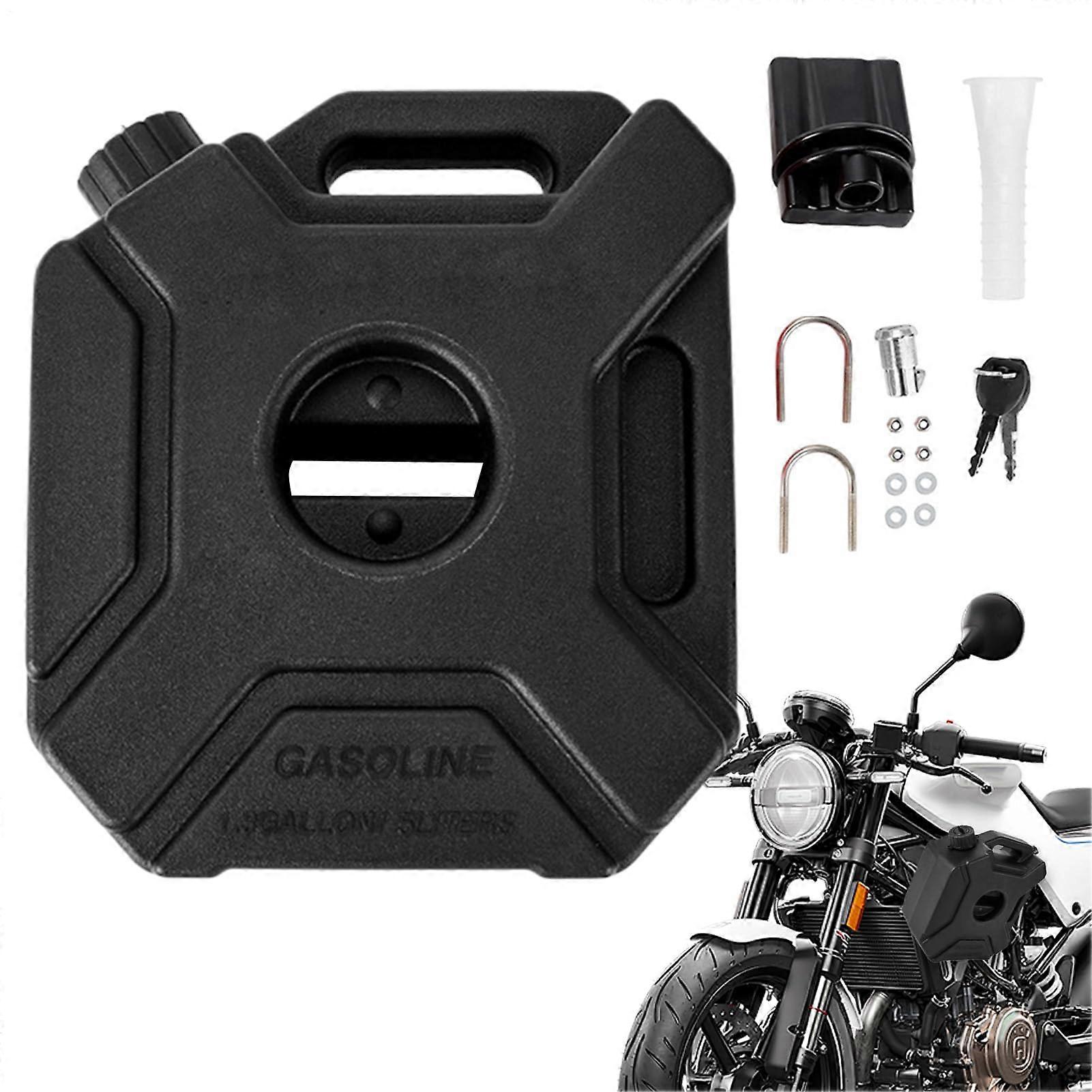 Motorcycle Oil Bottle 5L Auxiliary Tank For Adventure Riders Outdoor Use Black Liquid Container