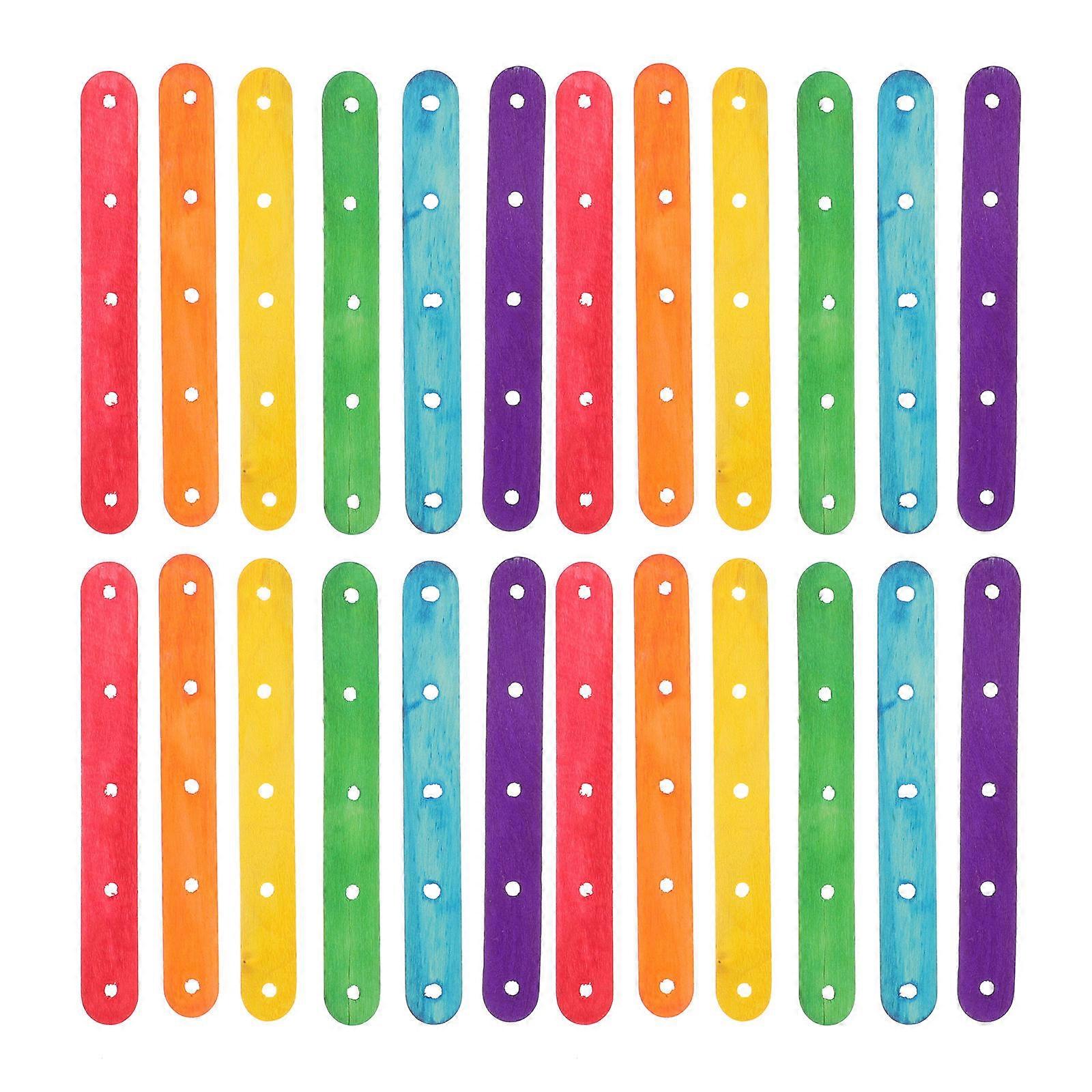 Wood Colored Craft Sticks for Home DIY Projects with Smooth Plastic Surface Assorted Color