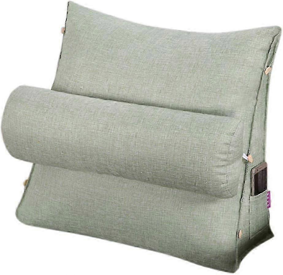 Adjustable Back Wedge Pillow for Reading & TV Support with Pockets, Lumbar Cushion