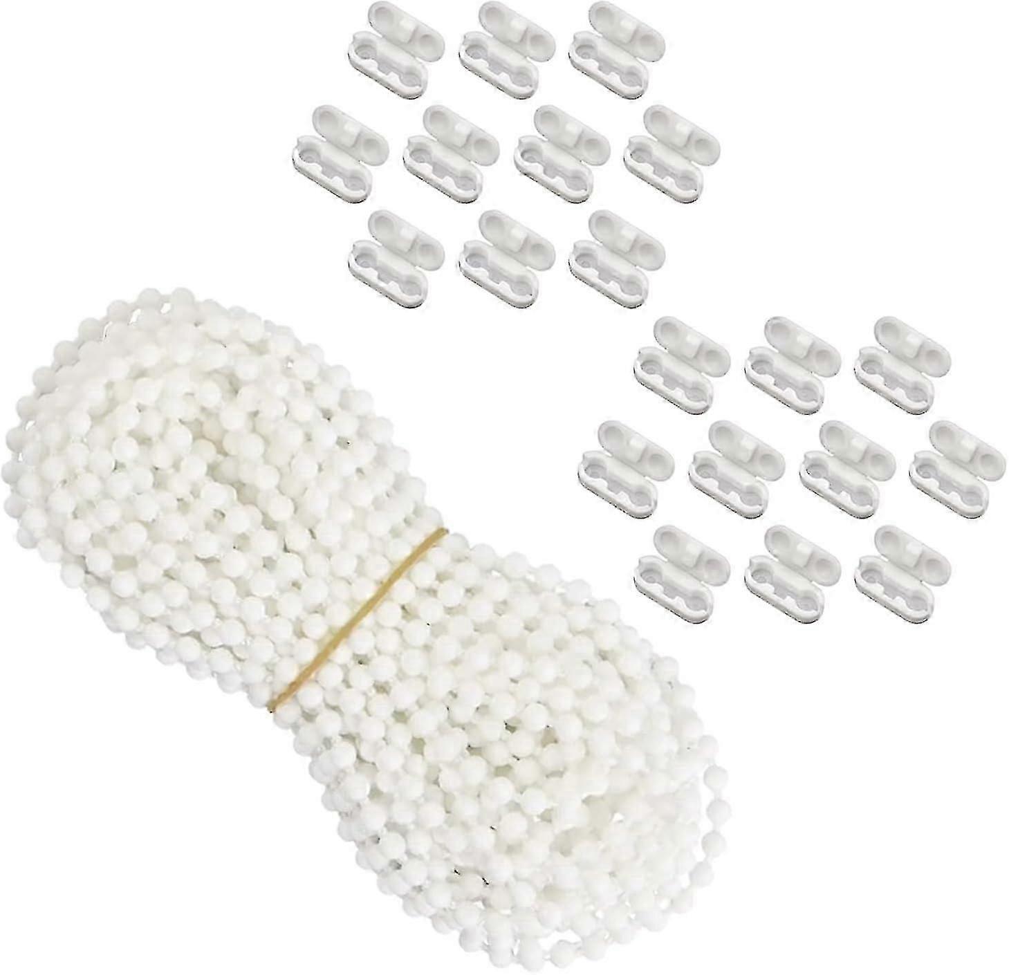 Roller Blind Repair Chain and Connectors - 10M POM Chain with 20 Connectors for Vertical Blinds Replacement Parts