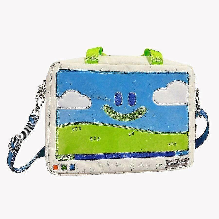 Women's Large Capacity Shoulder Bag Computer Handbag Desk Print Design Casual Versatile Cute