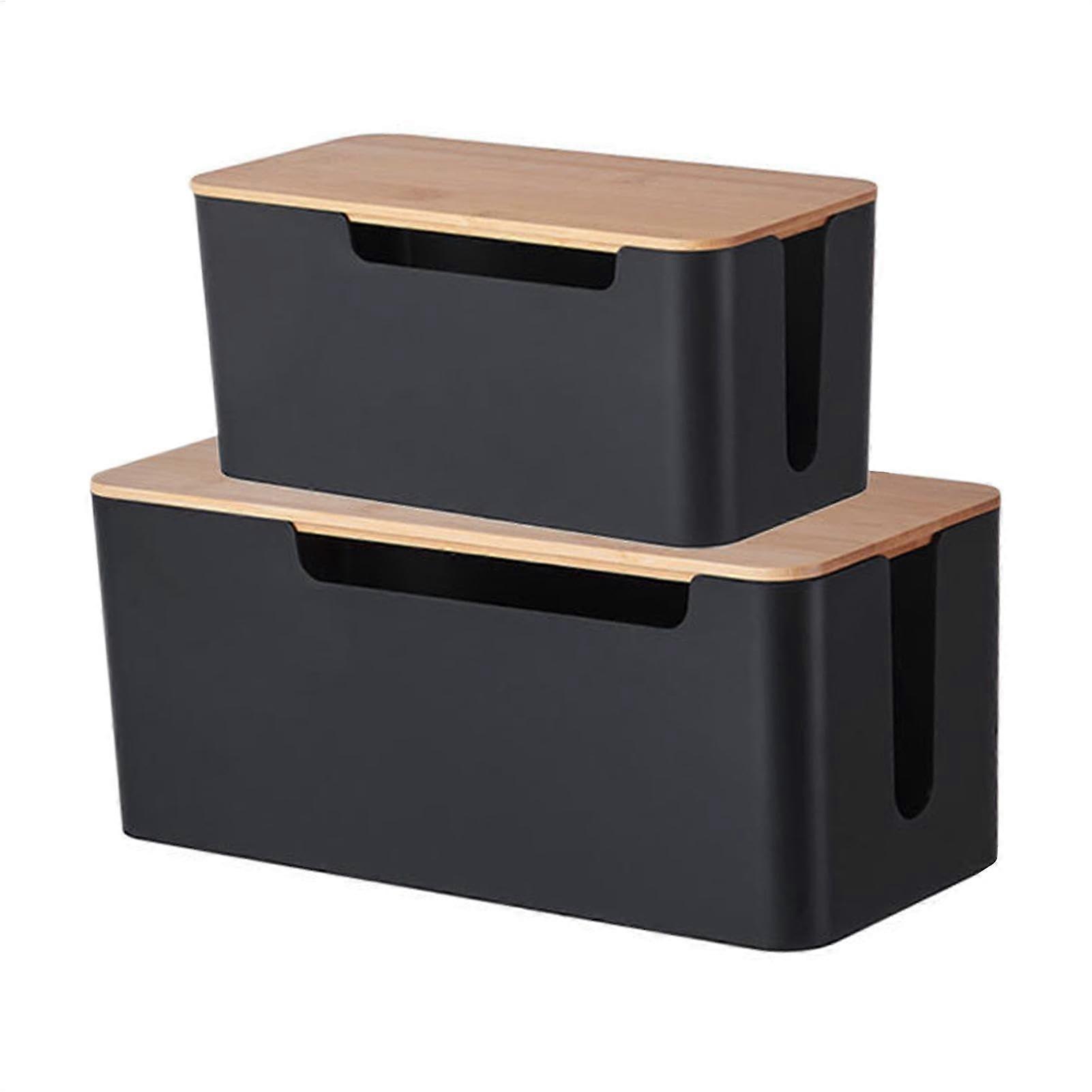 Cable Organiser, Cable Management Box, Data Cable Storage, Black