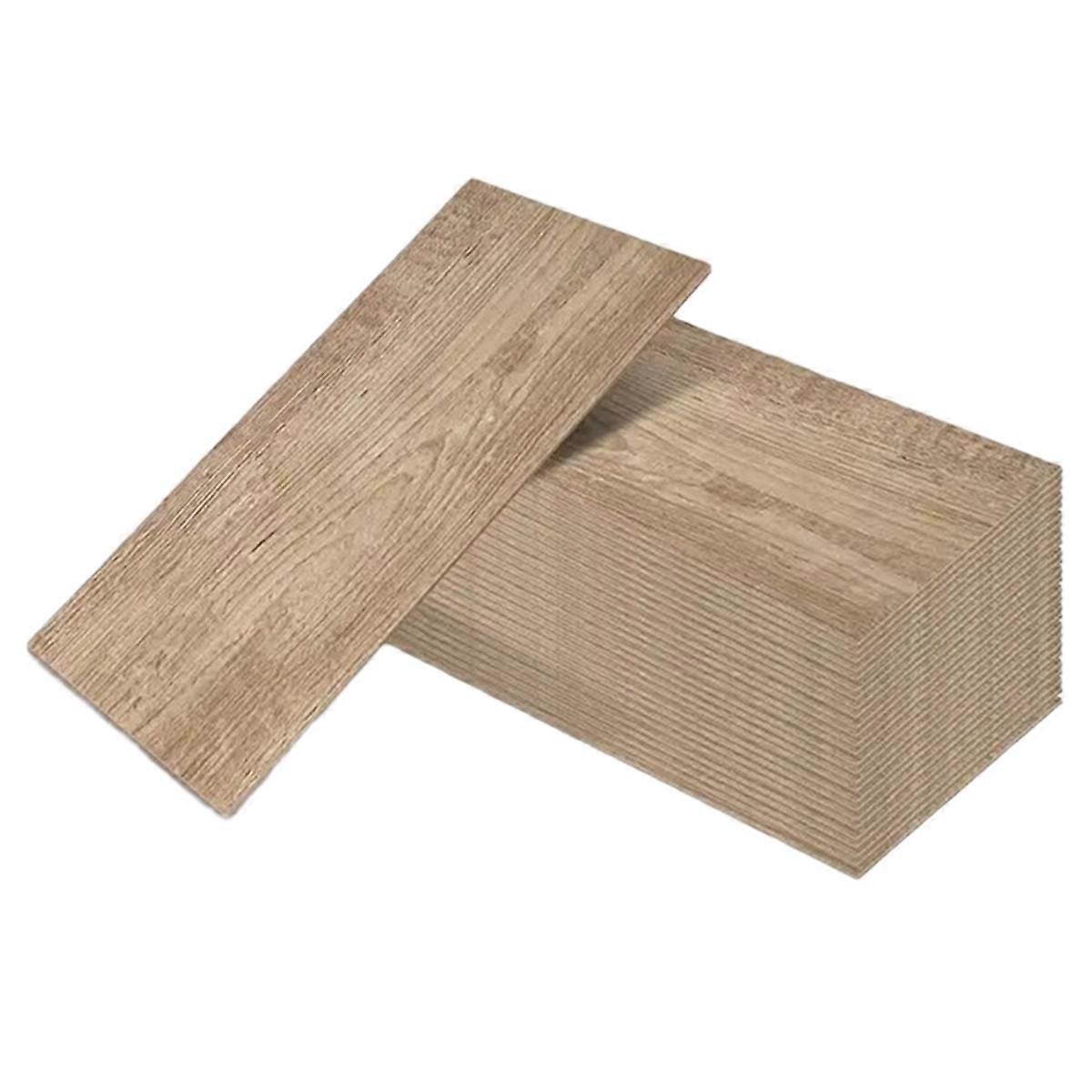 32 Pieces of Self-Adhesive Floor Tiles Wood Grain Wall Stickers Waterproof Floor Stickers 5.9x17.7inch PVC Floor Tiles B