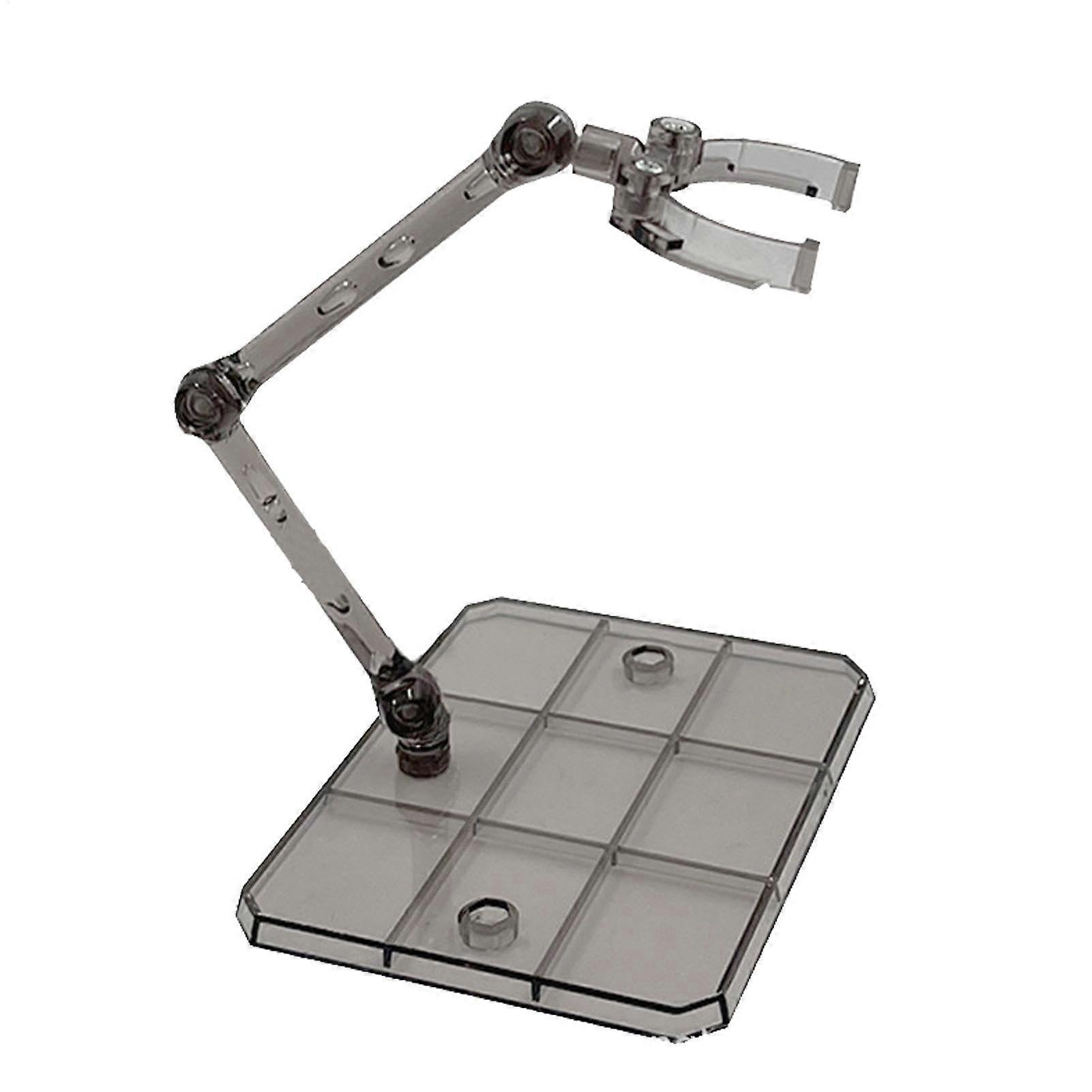 Action Figure Display Stand - Non-Slip Movable Support Holder, Adjustable Transparent Grey Base for Anime Collectibles, Durable Design