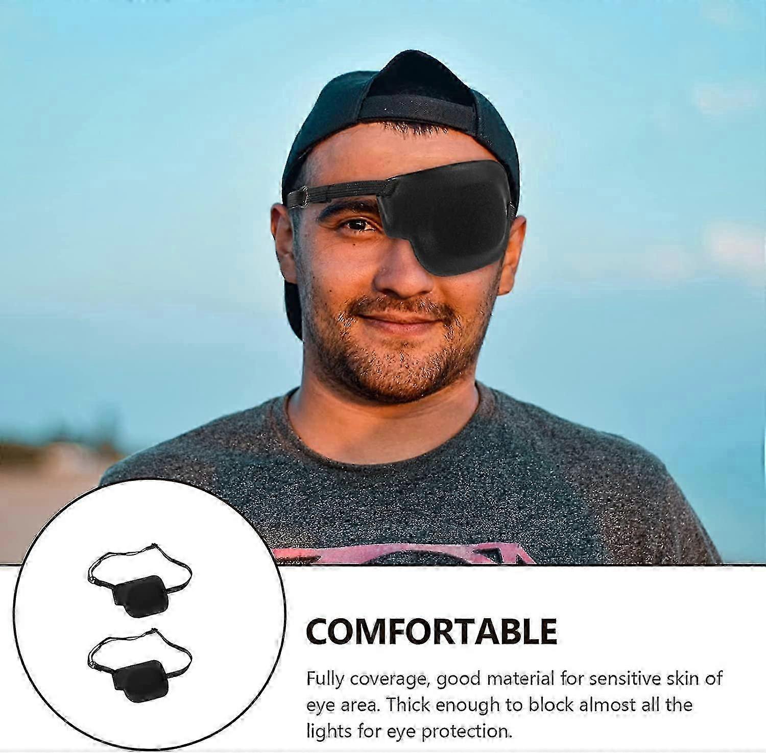 2 Pack Adjustable Lazy Eye Patch For Left Eye And Amblyopia And Strabismus For Kids And Adults (black)