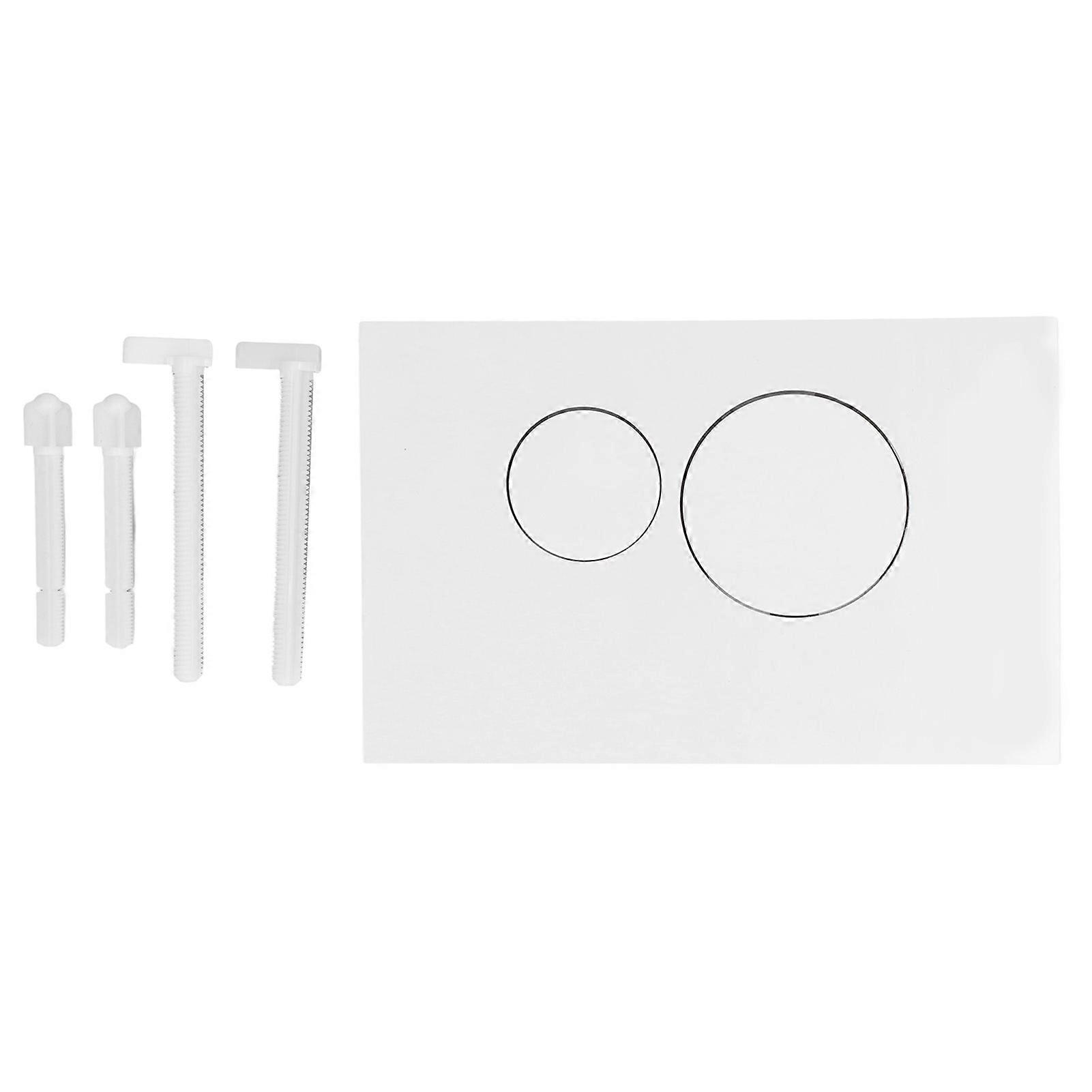 White ABS Toilet Water Tank Panel Square Round Button Dual Flush Panel with Concealed Columns