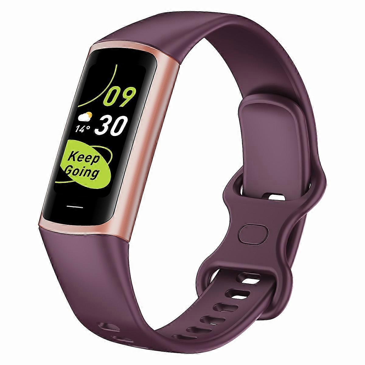 C68 1.1" Slim Fitness Tracker Bracelet Watch with Heart Rate Health Monitoring - Wine Red