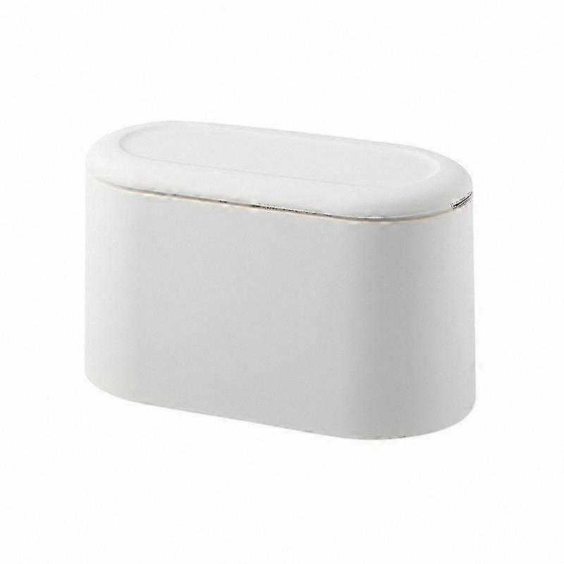 Small White Countertop Trash Can for Kitchen, Bathroom, Office, and Bedroom Use, Odor-Resistant Mini Bin for Table or Desk Cleanup Solution