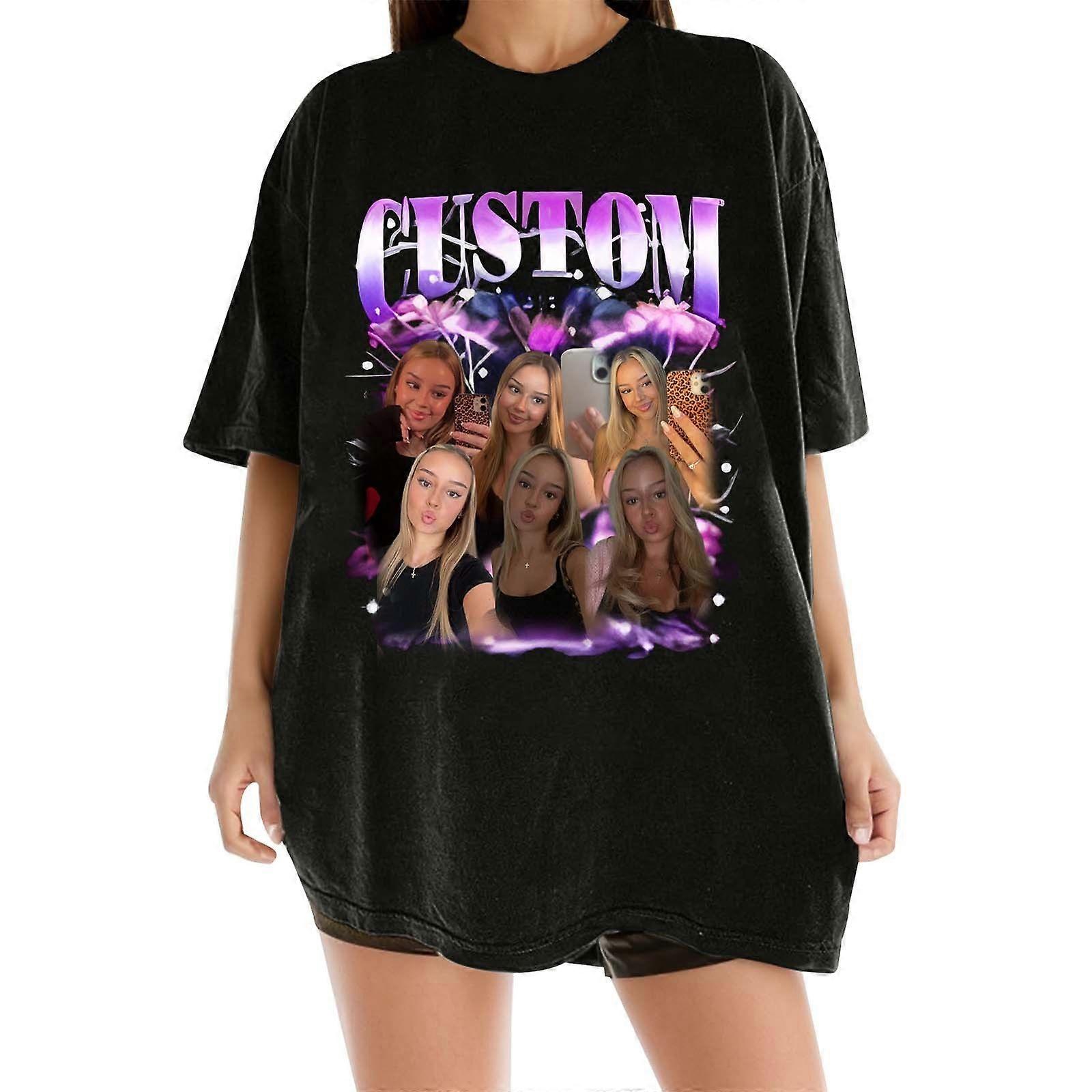Women's Short Sleeve Oversized Graphic Custom Print T-Shirt