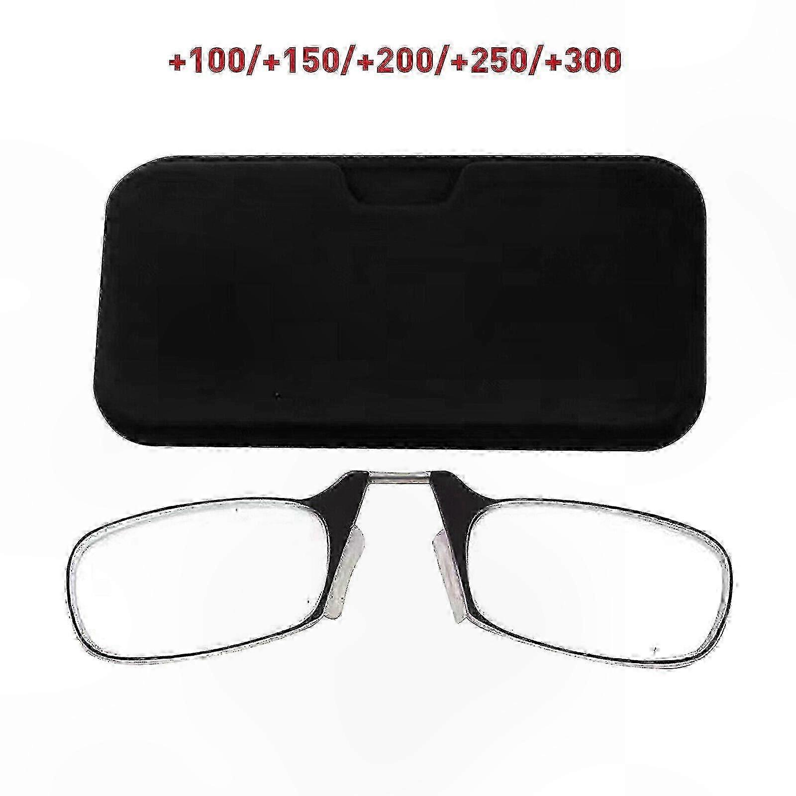 Lightweight Reading Glasses with Case and Nose Clip 1.0-3.0 Unisex Magnification Options