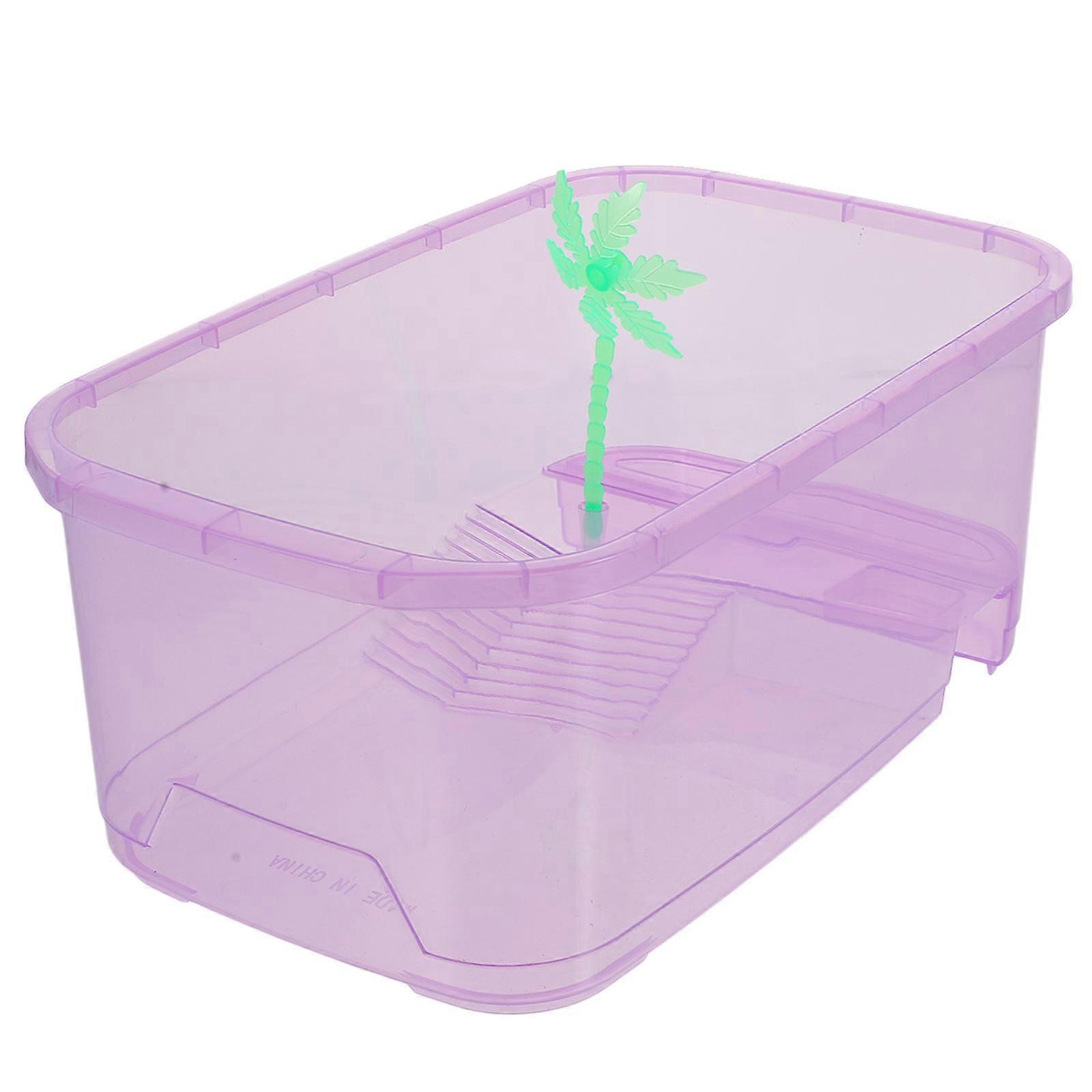 Plastic Turtle Breeding Box Pet Reptile Care Aquatic Environment Feeding 1Set
